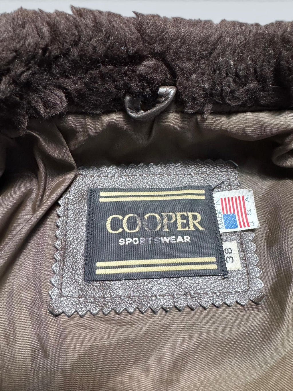 Jacket cuir cowhide flight G-1 Cooper made in USA usn black 80’s - 38 (M)