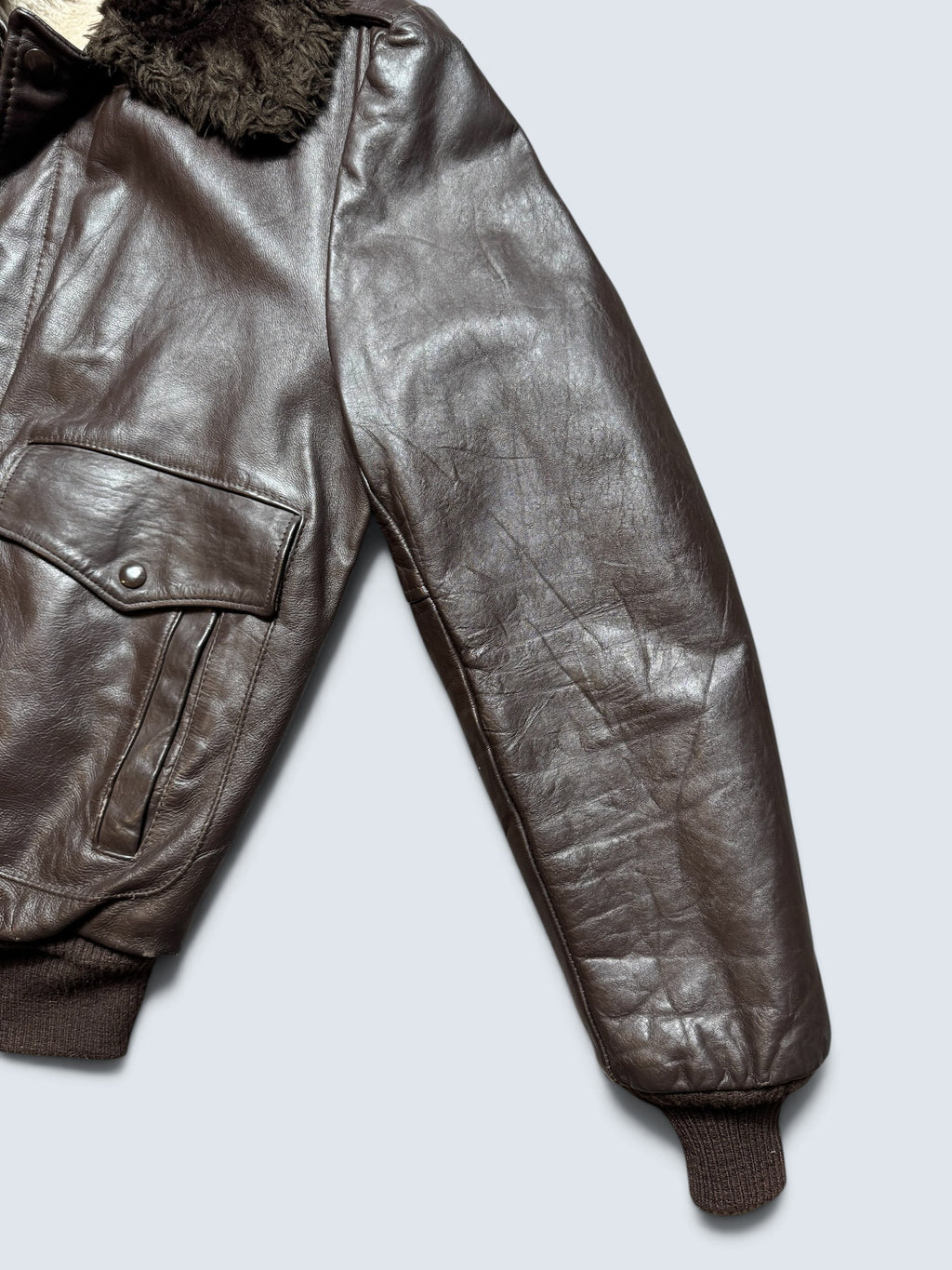 Jacket cuir cowhide flight bomber Wear-Guard made in USA brown 70’s - 42 (L)