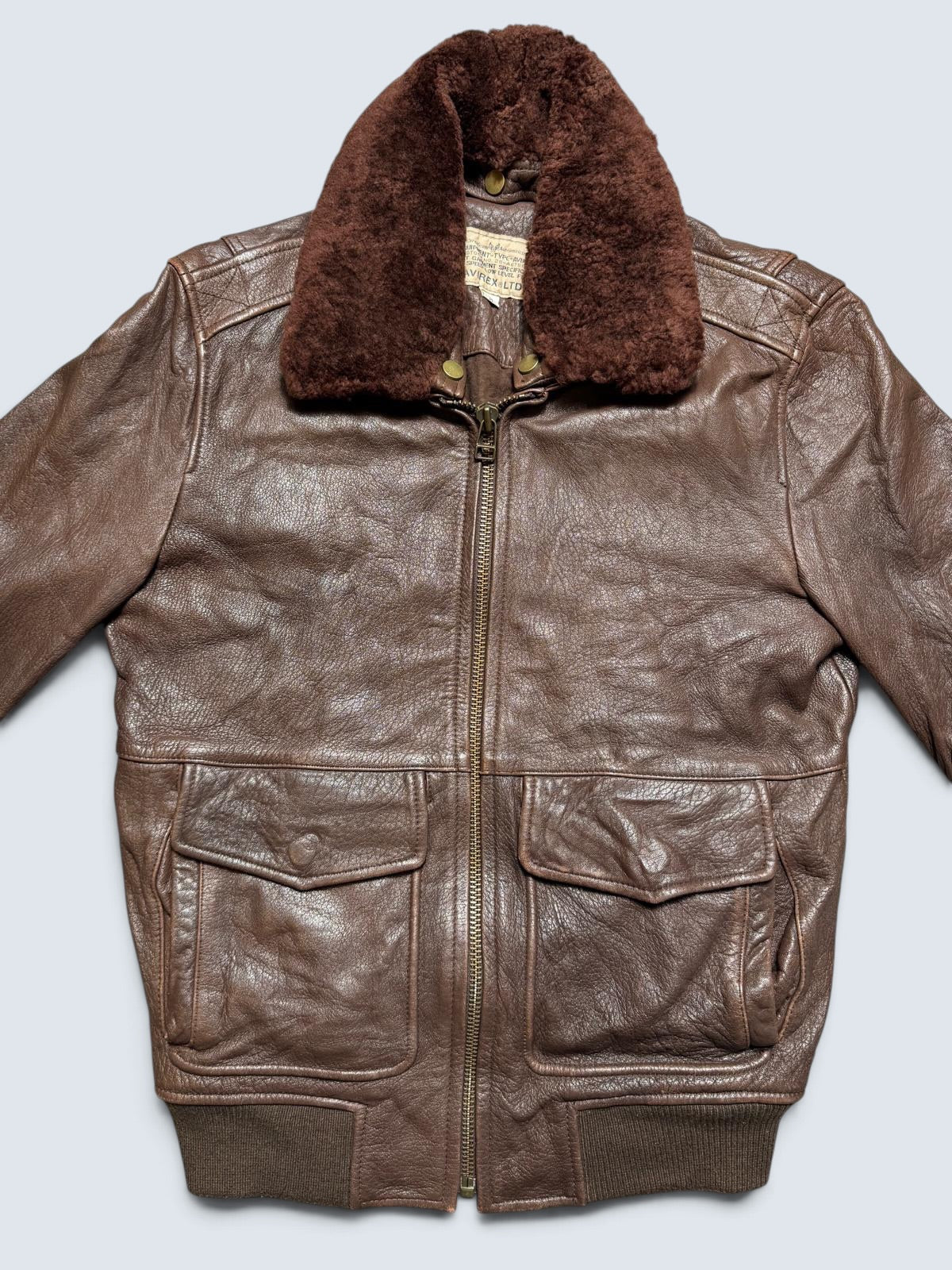Jacket cuir cowhide flight G-1/A-2 hybrid Avirex Japan exclusive brown 00’s - S/M