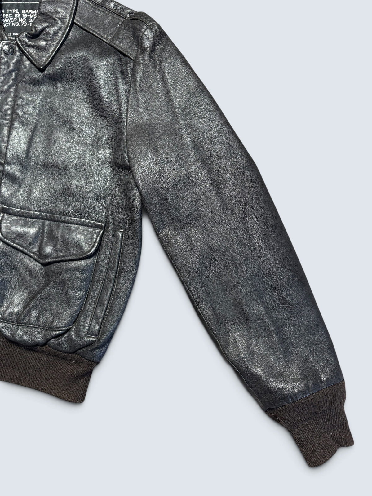 Jacket cuir cowhide flight A-2 Schott made in USA usaf black & brown 80’s - 40 (M)