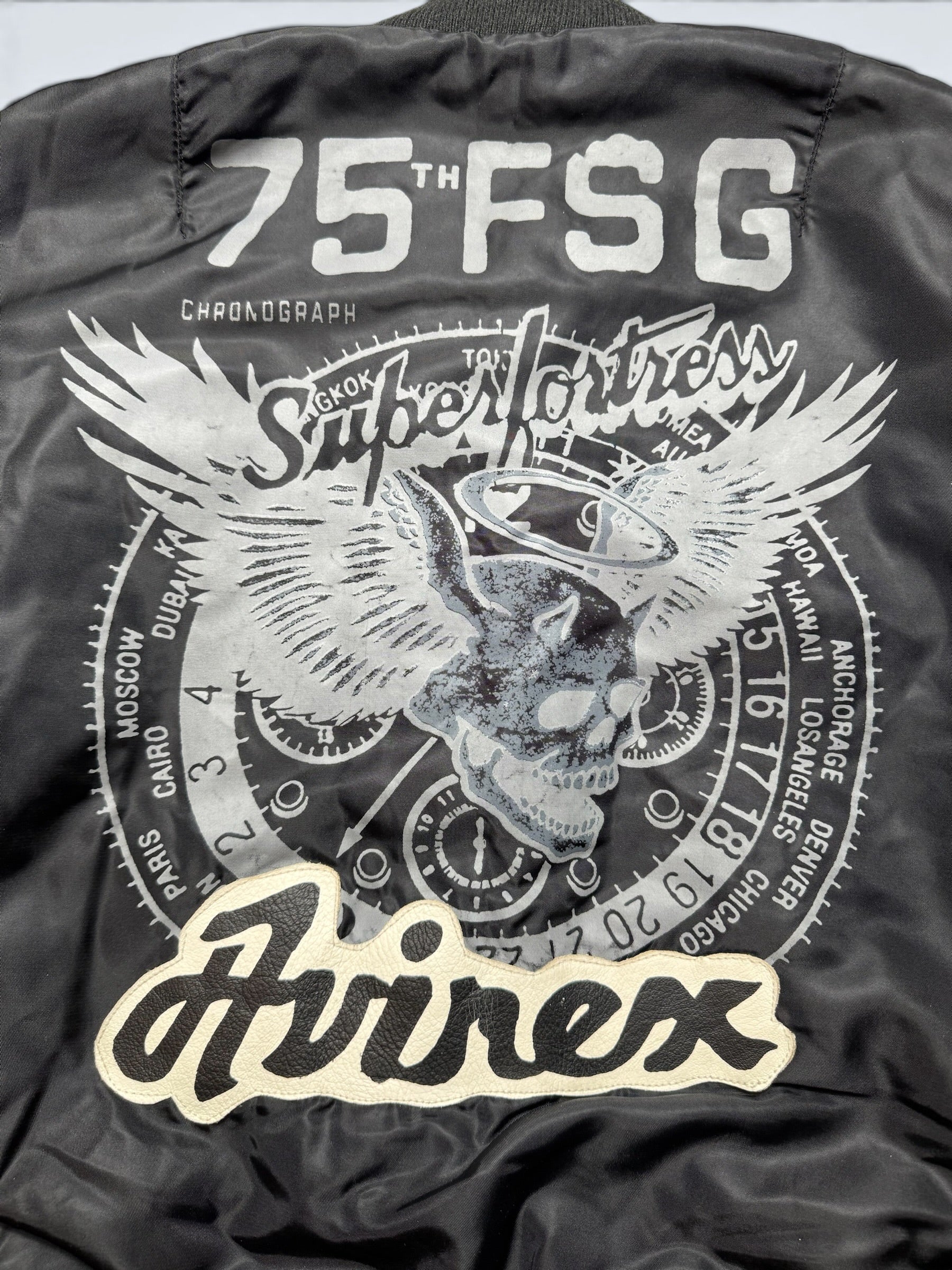 Jacket bomber flight Ma-1 Avirex LTD 75 FSG made in Korea black vintage 90's - M