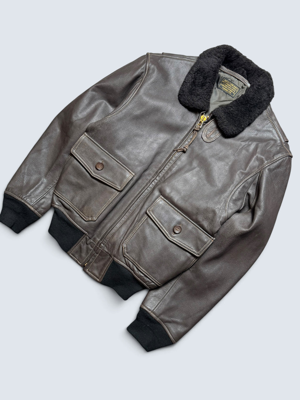 Jacket cuir flight Tedman Company G-1 usn made in Japan dark brown 00’s - S/M