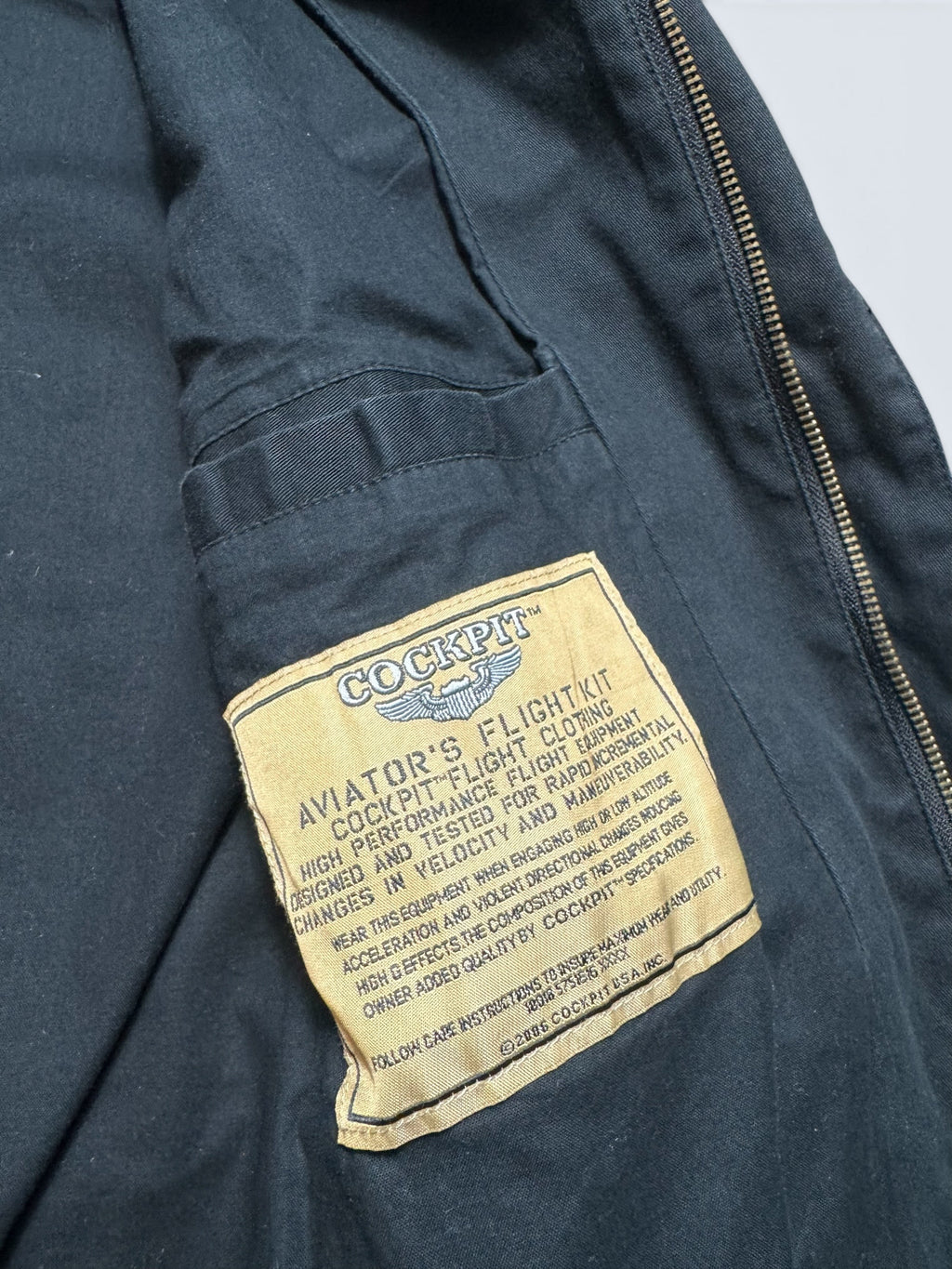 Jacket flight A-2 Cotton Twill Cockpit usa usaf black navy 00’s - XL