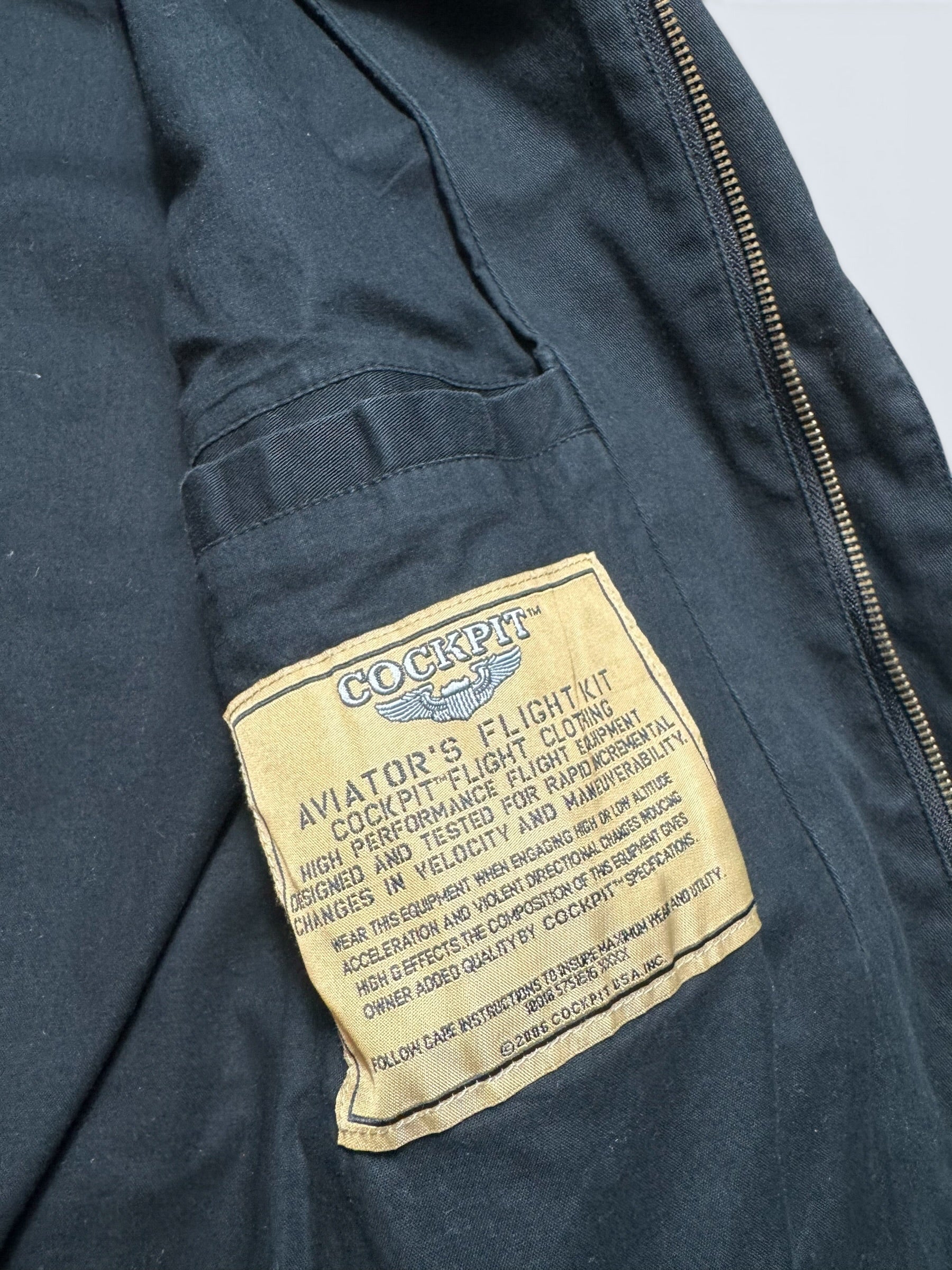 Jacket flight A-2 Cotton Twill Cockpit usa usaf black navy 00’s - XL