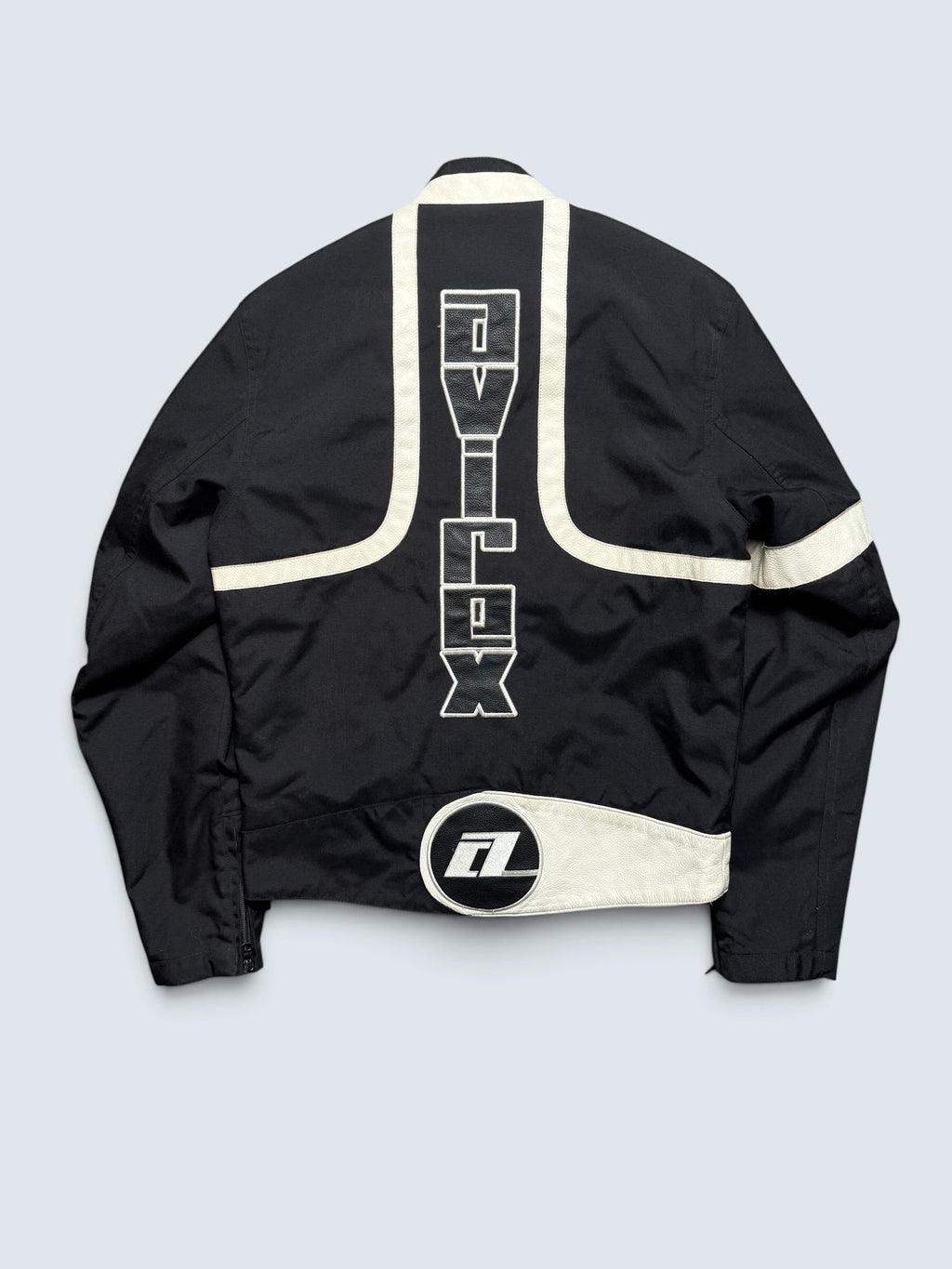 Jacket racing motorcycle Avirex usa cordura & leather black white vintage 00’s - S