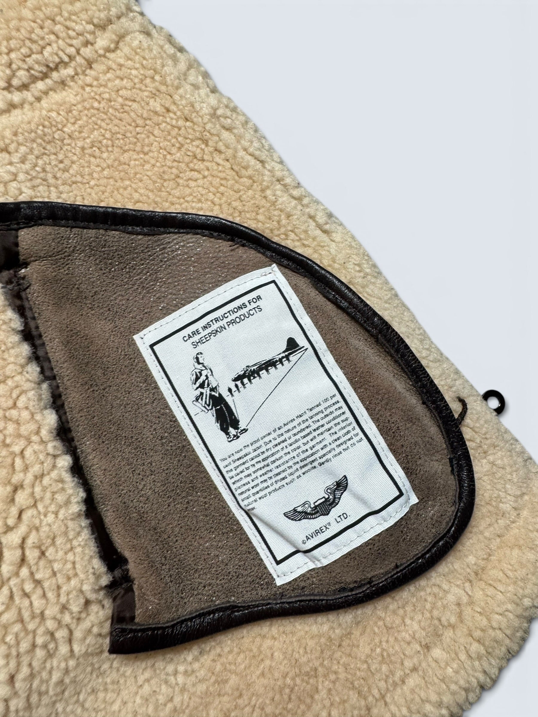 Jacket cuir flight shearling Irvin Avirex made in USA RAF grey vintage 80’s - 40 (L)