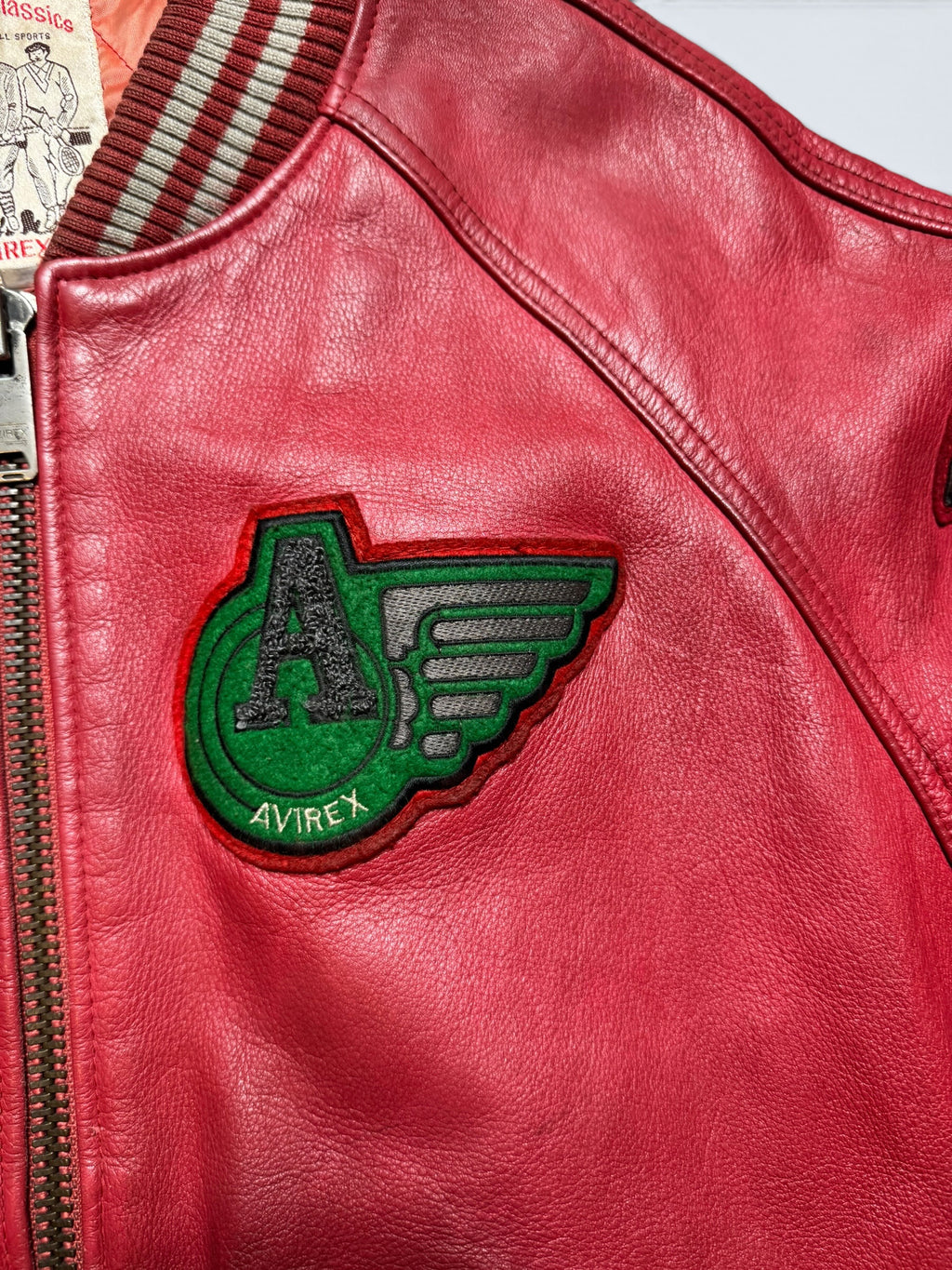 Jacket cuir varsity sport Avirex ltd Champions made in USA red vintage 90’s - XS/S