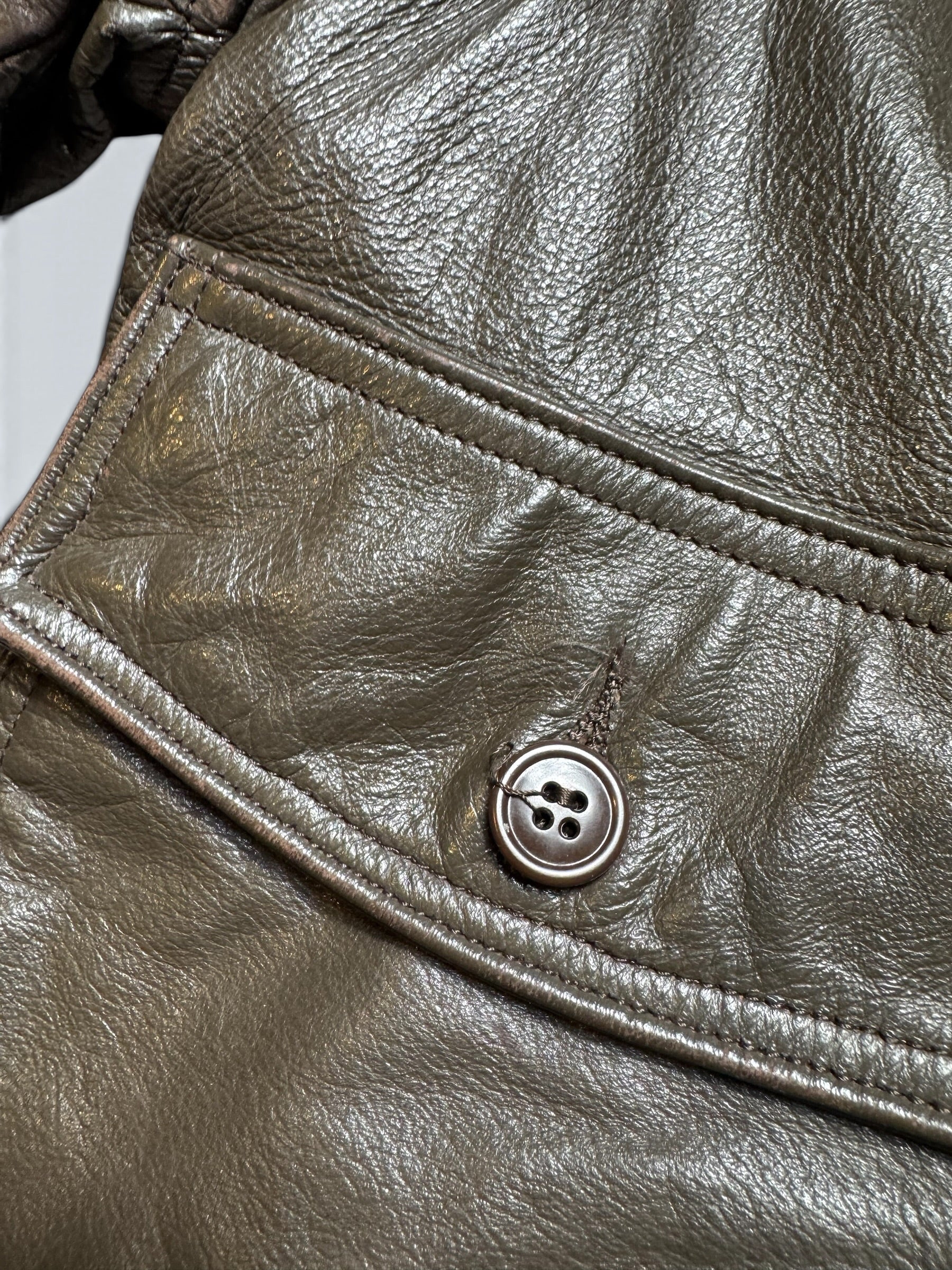 Jacket cuir goatskin flight G-1 original US Navy Ralph Edwards 1984 Cold War Era - 40 (M/L)
