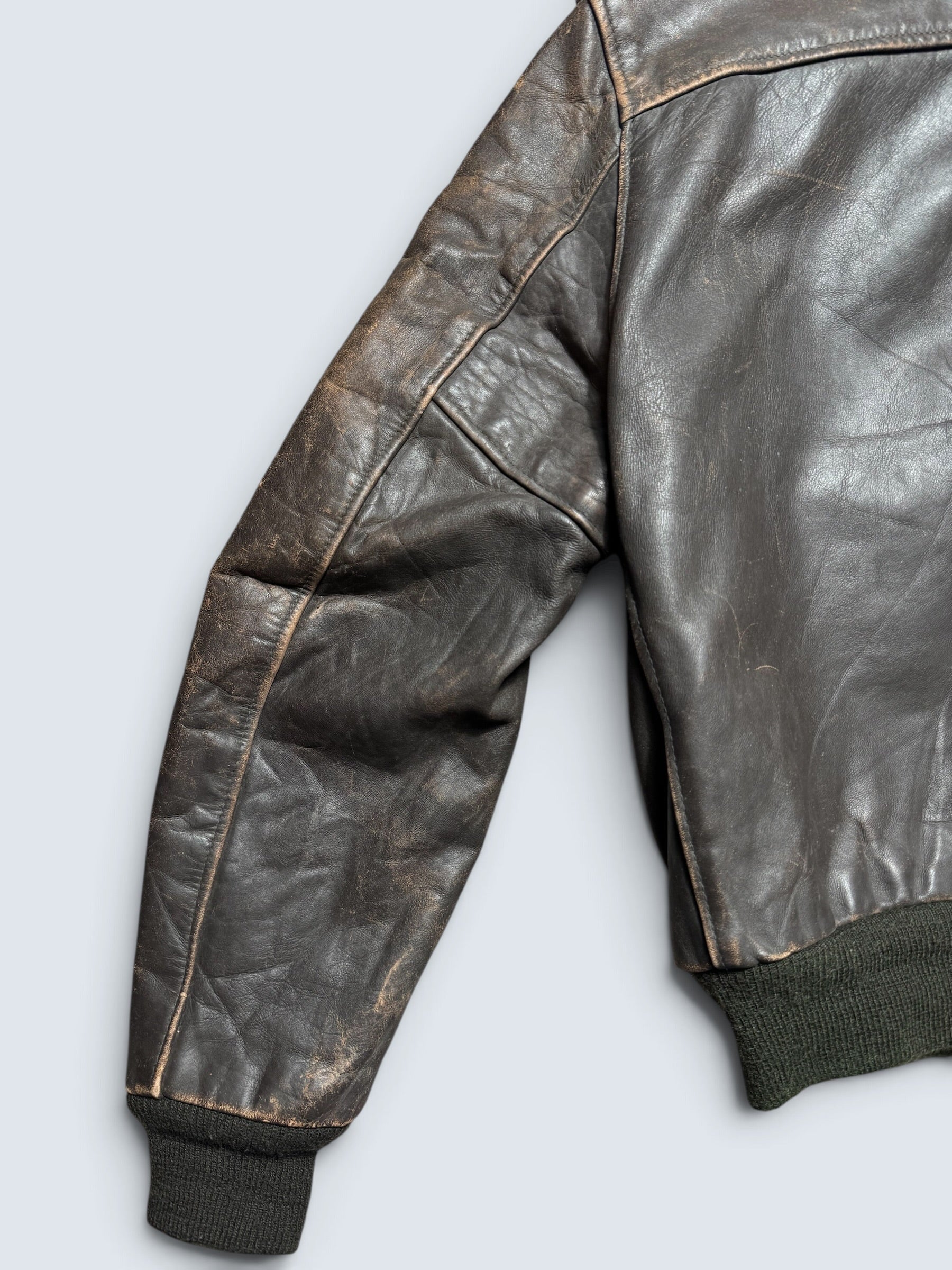 Jacket cuir cowhide flight bomber Schott NYC 674MS made in USA brown early 70’s - 42 (M)