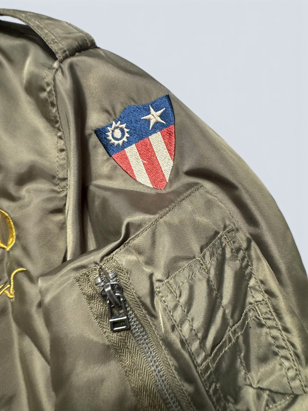 Jacket bomber flight Ma-1 Avirex Japan exclusive flying tigers kaki vintage 00’s - M/L