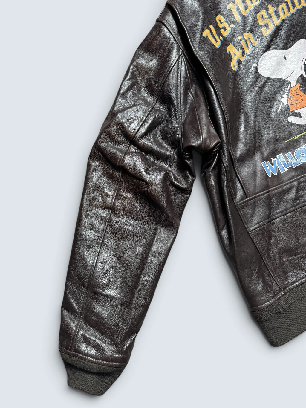 Jacket cuir cowhide flight AN-6552 Buzz Rickson’s Japan usn nose art black 00’s - 42 (L/XL)