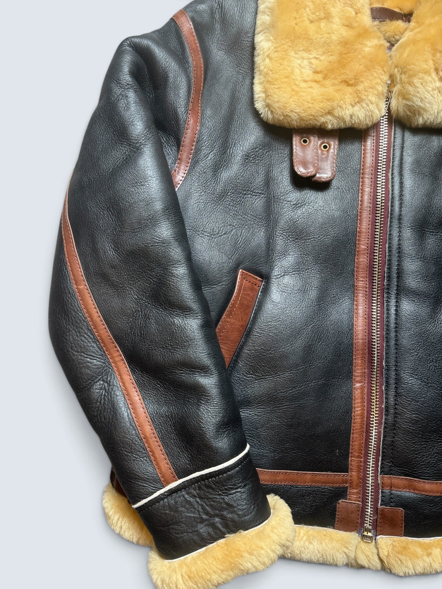 Jacket cuir bomber flight shearling B-3 Avirex Limited Japan exclusive usaf 00's - XL