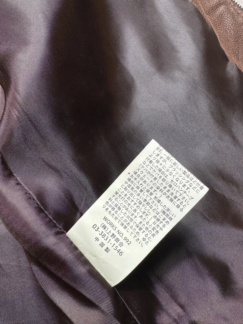café racer col Avirex Officers Uniform made in Japan brown vintage 00's - S/M – vue détail 10 – SO INDUSTRIE