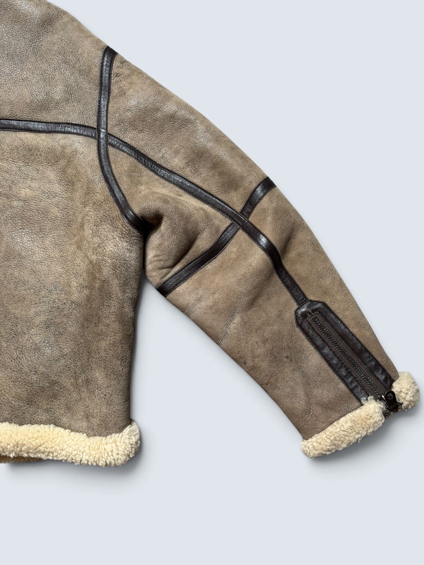 Jacket cuir flight shearling Irvin Avirex made in USA RAF grey vintage 80’s - 40 (L)