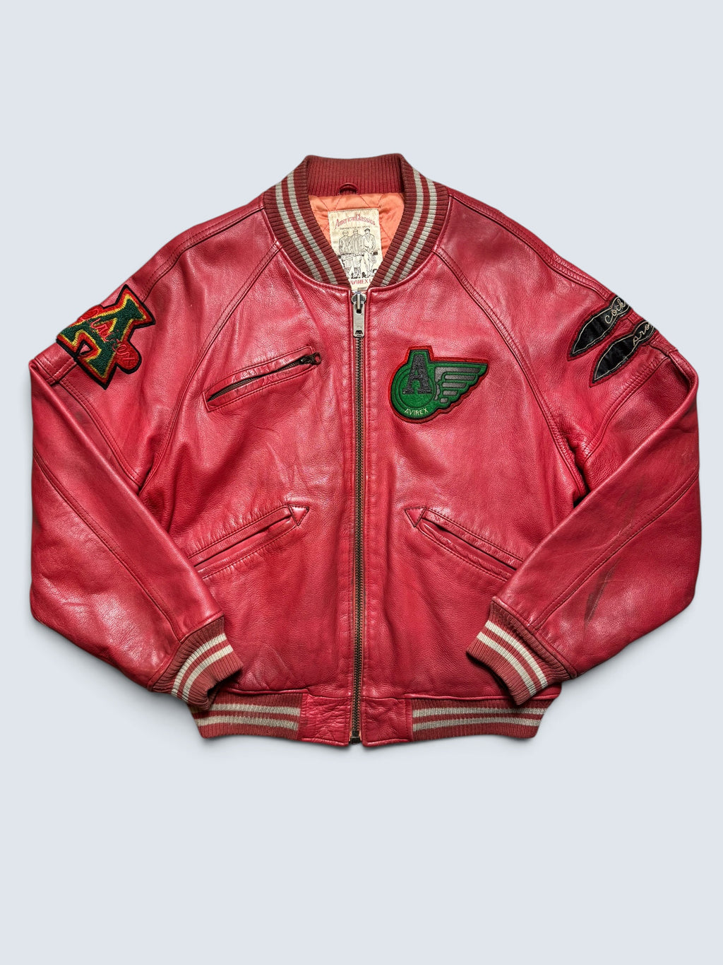 Jacket cuir varsity sport Avirex ltd Champions made in USA red vintage 90’s - XS/S