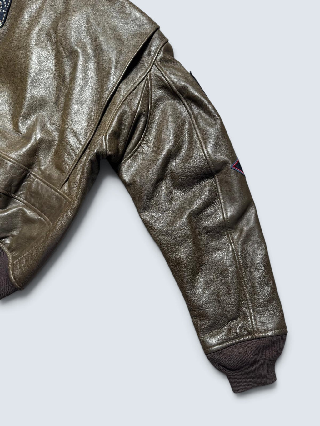 Jacket cuir cowhide flight G-1 Avirex LTD Japan exclusive Top Gun usn full patch brown 00’s - L