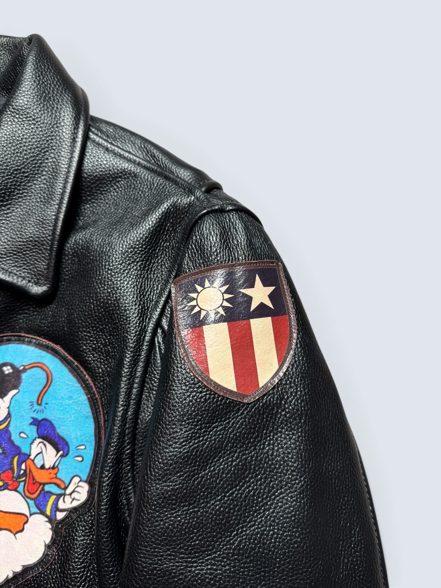 Jacket cuir cowhide flight G-1 Life Tools usn Donald Duck full patch black 90’s - M/L