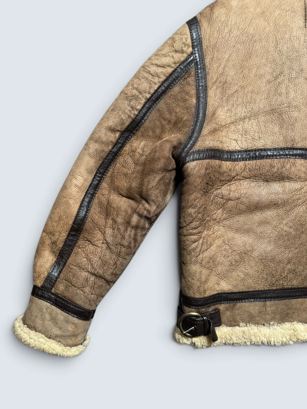 Jacket cuir flight shearling B-3 Schott made in USA usaf brown vintage 80’s - 38 (M)