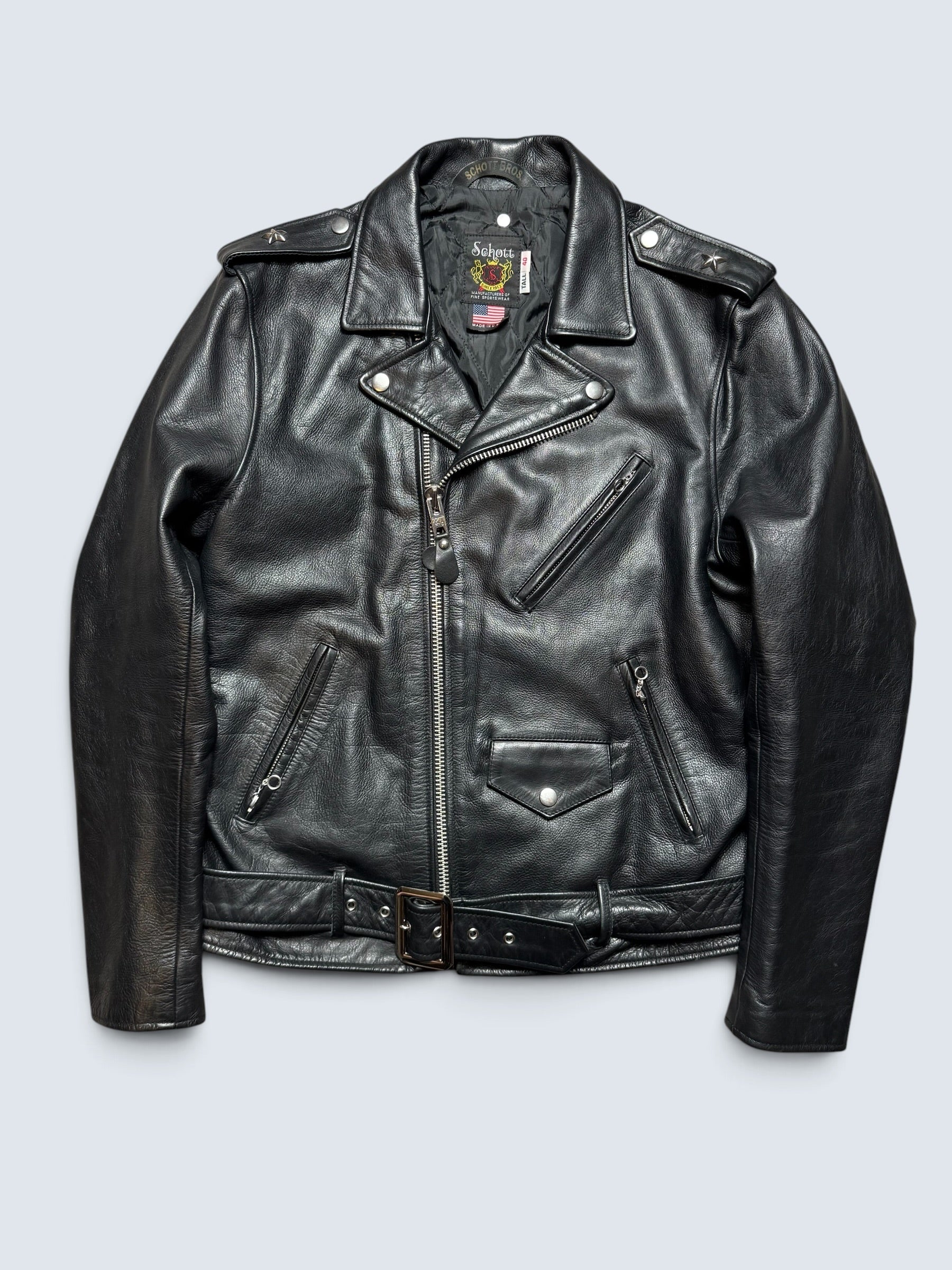 Jacket cuir cowhide biker/motorcycle Perfecto Schott Bros. Japan exclusive 7164 made in USA black 00's - 40 (M/L)