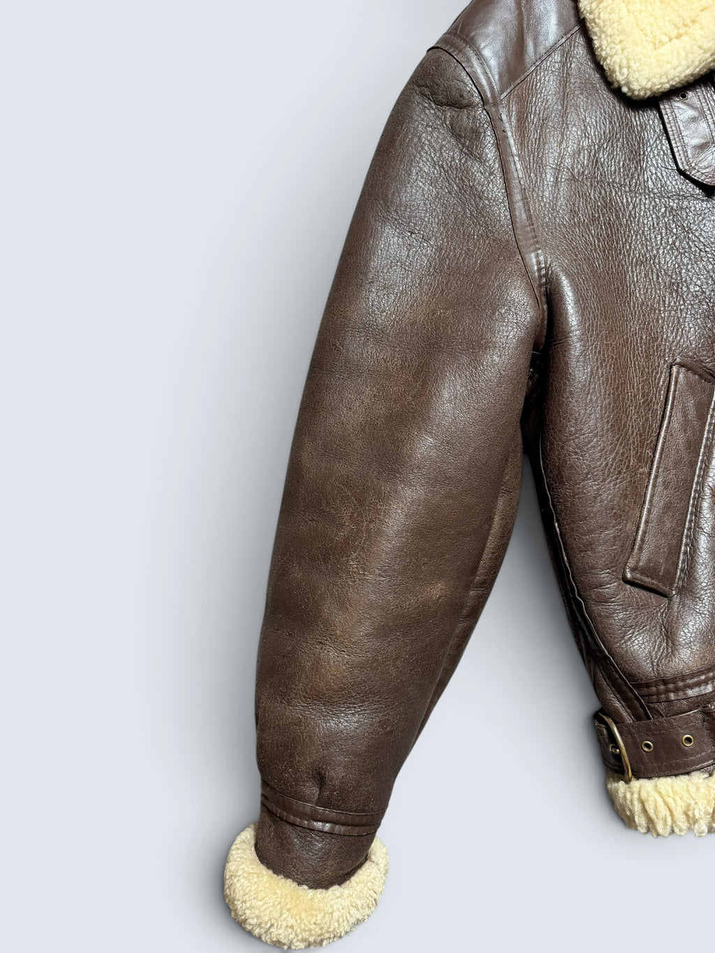Jacket cuir flight shearling B-3 Covington made in USA usaf brown vintage 70’s - 42 (L)