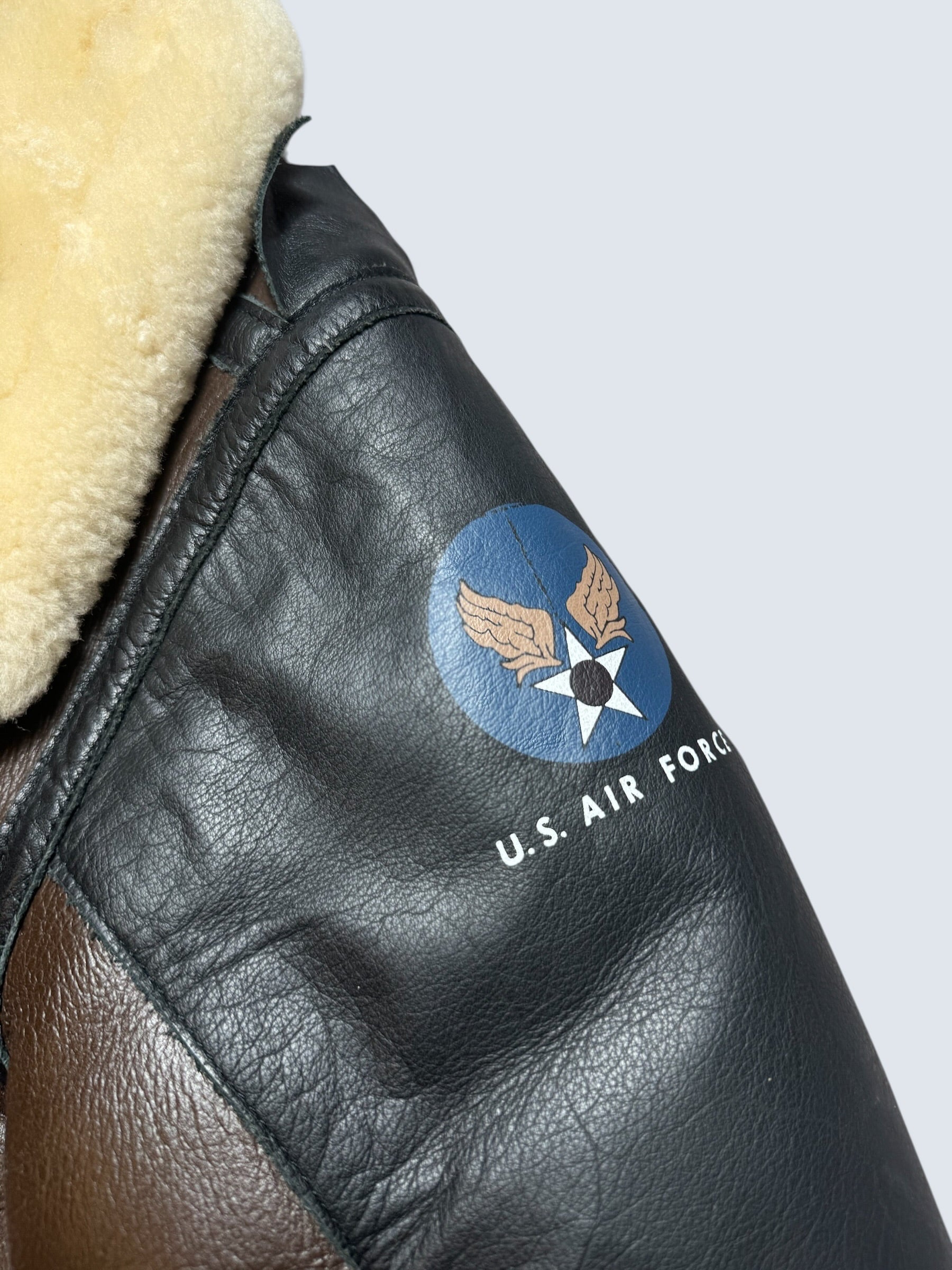 Jacket cuir bomber flight shearling B-3 Patton B-24D Liberator Pie Colour usaf brown - 38 (M)