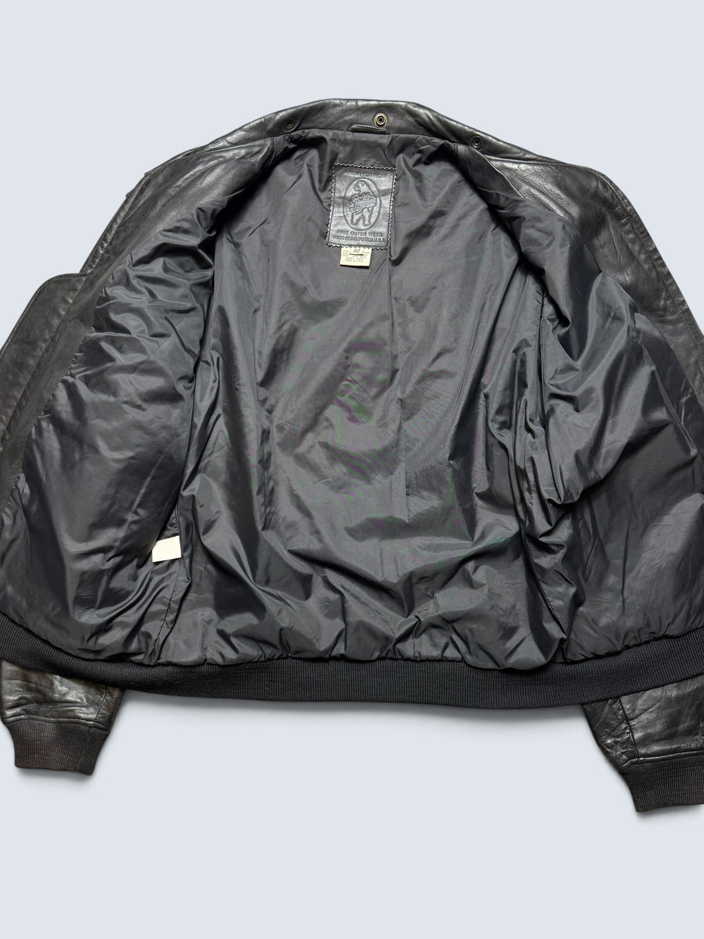 Jacket cuir bomber flight pilot Golden Bear G-1 made in USA black 80’s - 42 (XL)