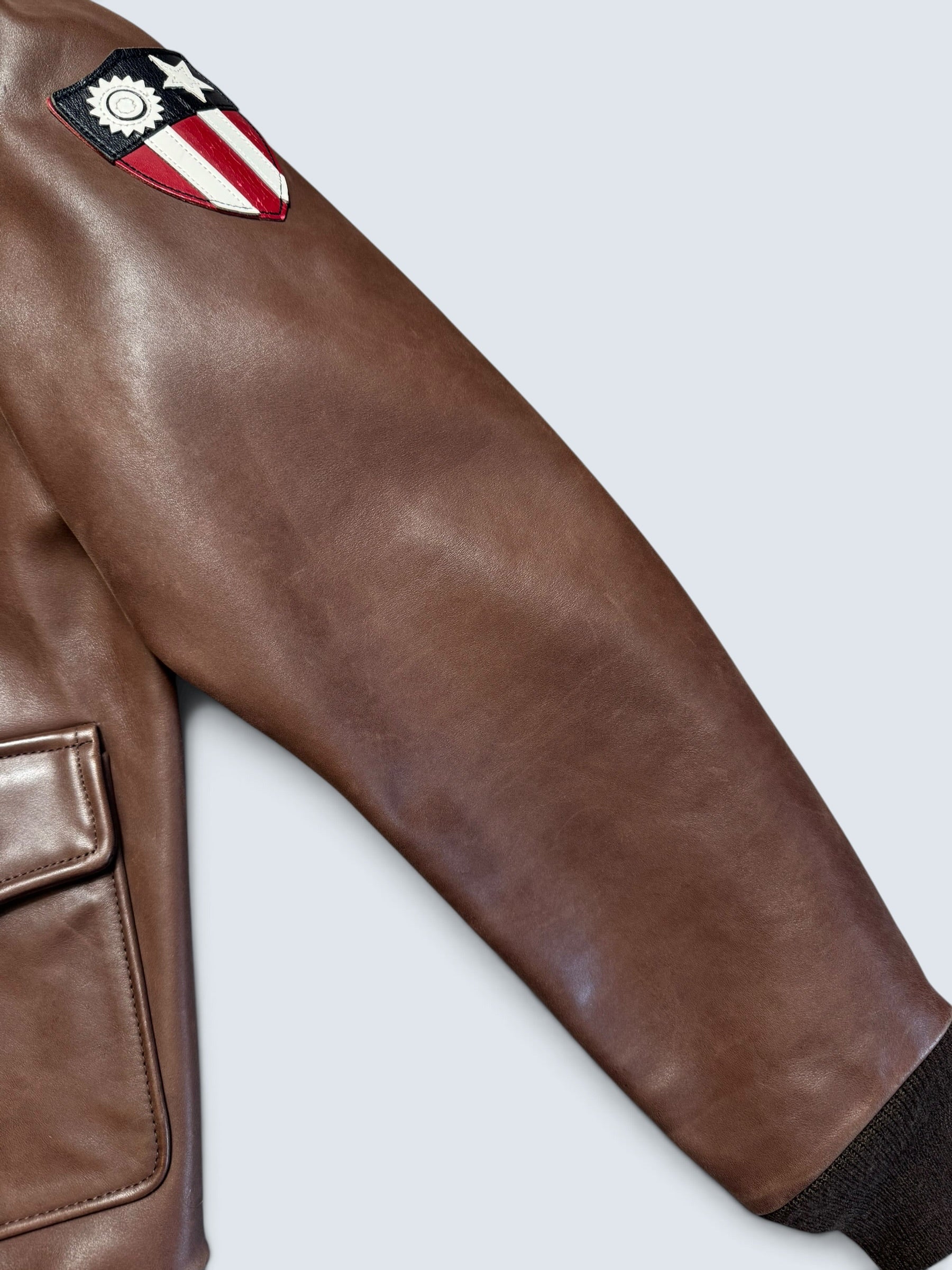 Jacket cuir cowhide flight A-2 Avirex LTD usaf flying tigers full patch brown - 38 (S/M)