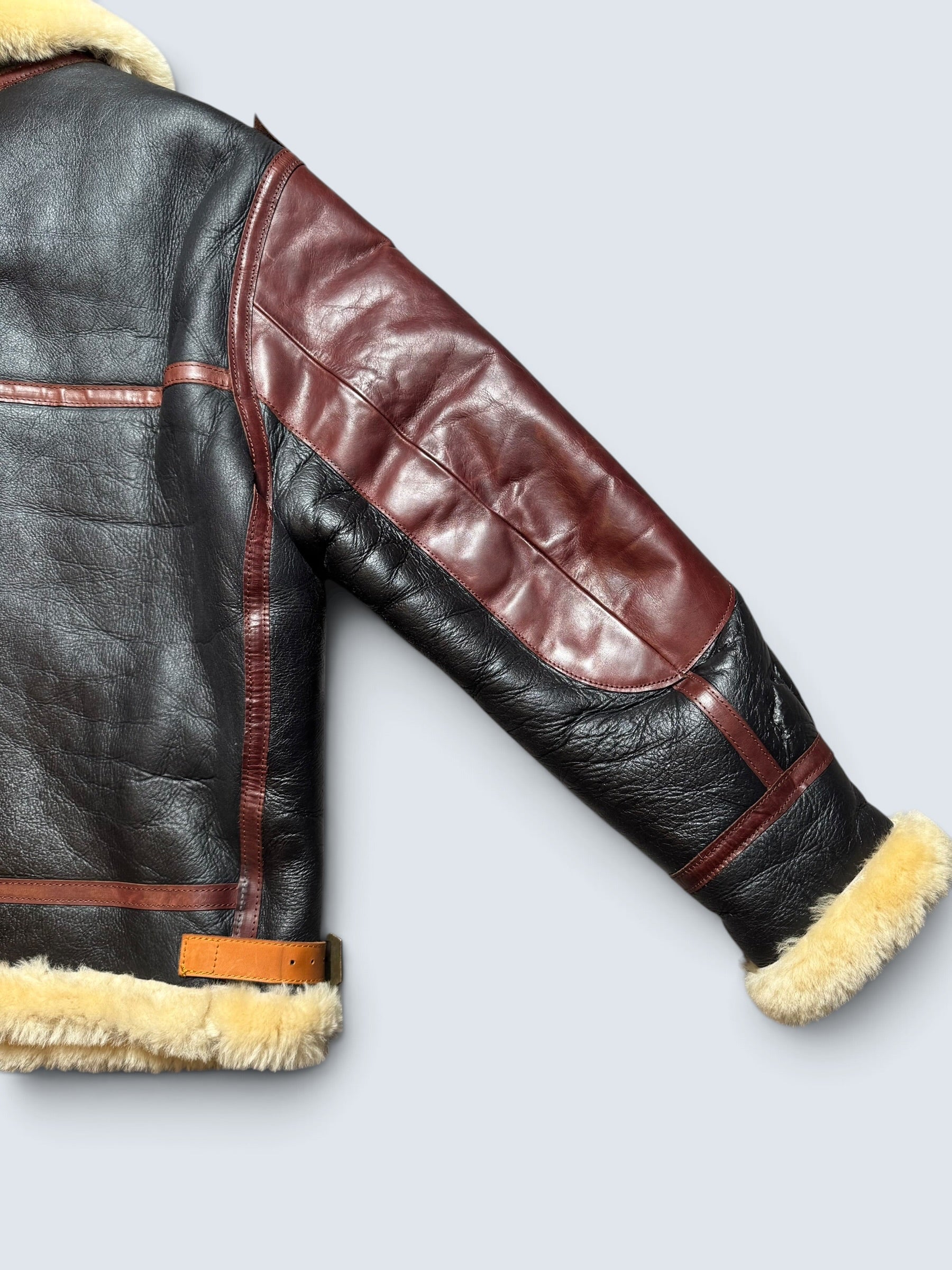 Jacket cuir bomber flight shearling B-3 Patton L.K Style Limited usaf black - 46 (2XL)