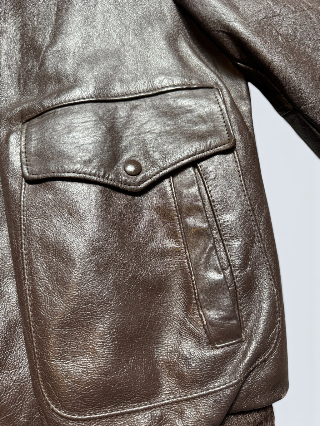 Jacket cuir cowhide flight bomber Wear-Guard made in USA brown 70’s - 42 (L)
