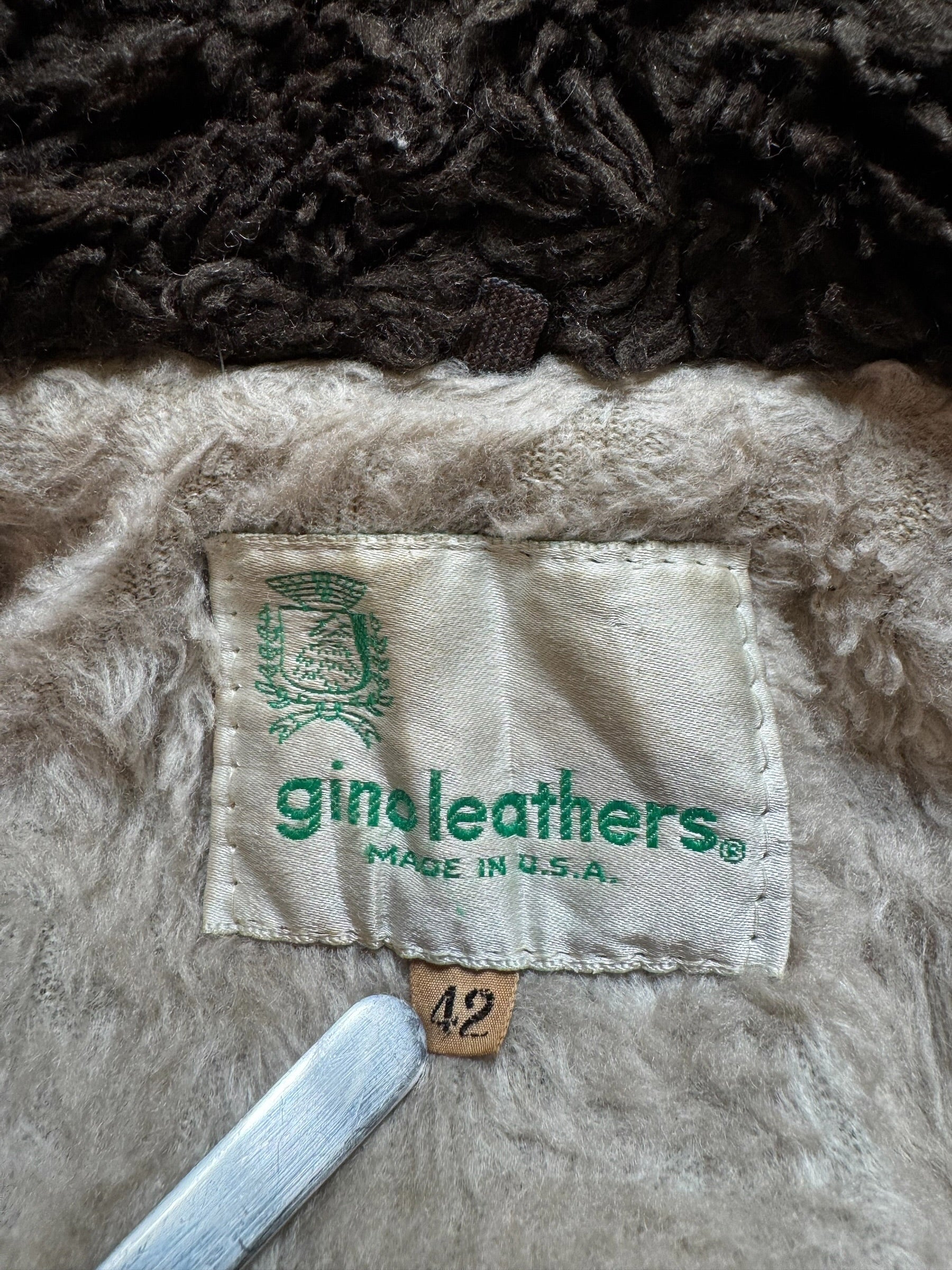 Jacket cuir cowhide flight bomber Gino Leathers made in USA black 70’s - 42 (M)