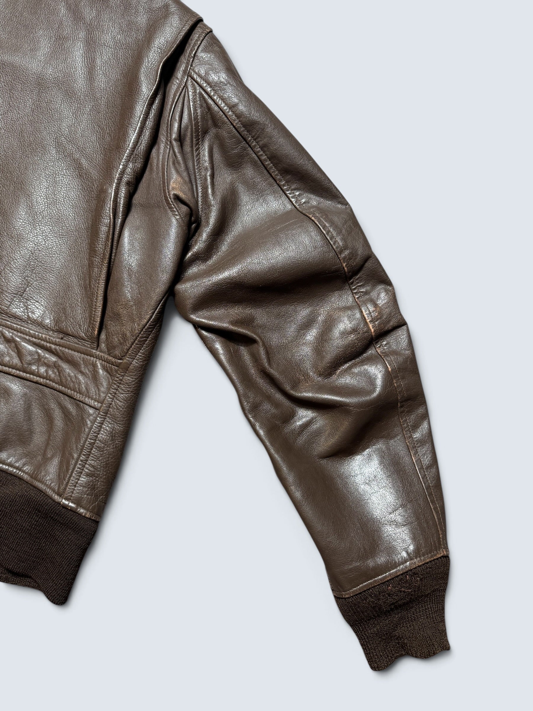 Jacket cuir goatskin flight G-1 original US Navy Brill Bros 1975 Vietnam Era - 44 (XL)