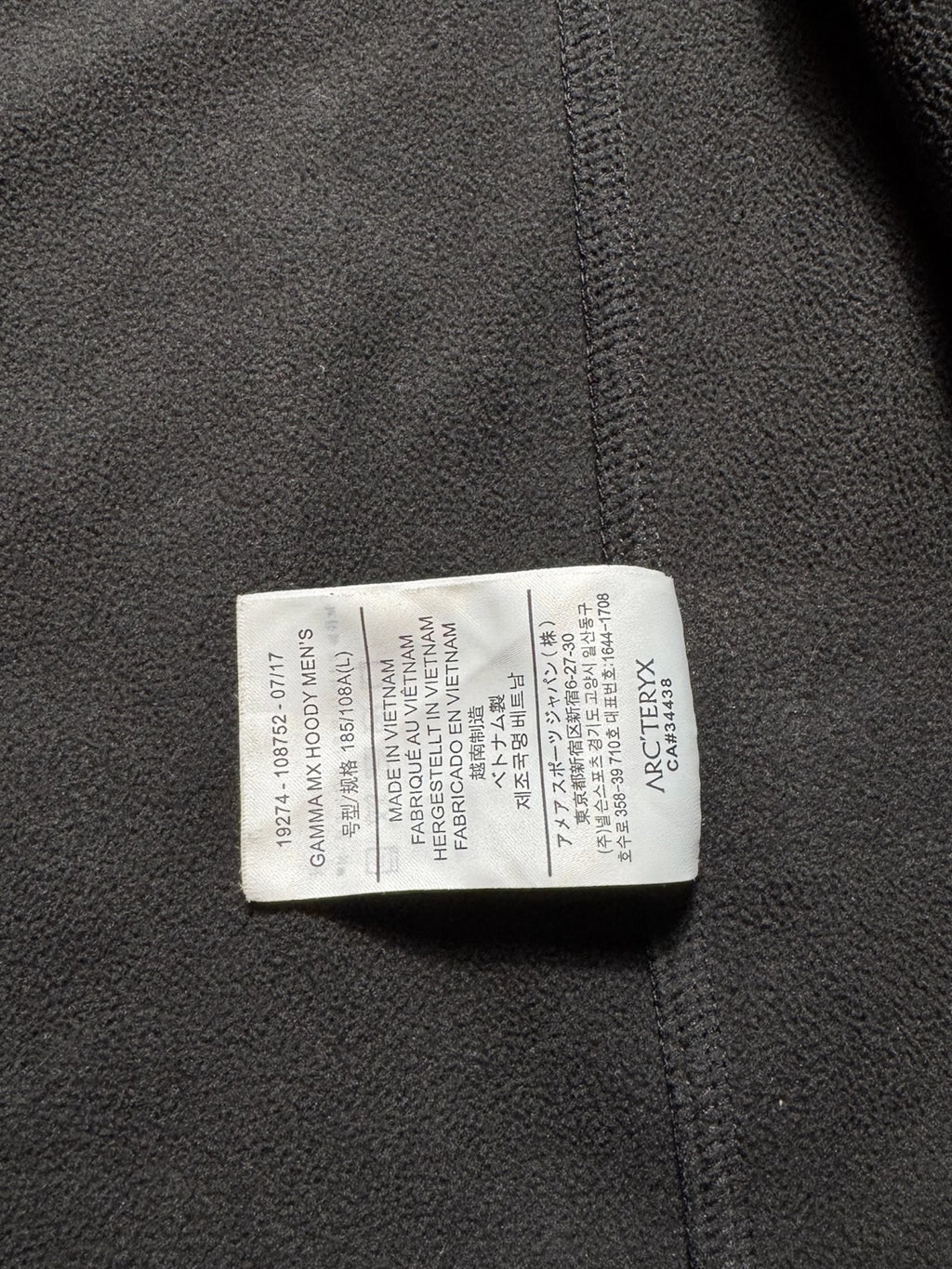 Jacket polaire imperméable Arc'teryx Gamma MX Hoody black & grey vintage - L