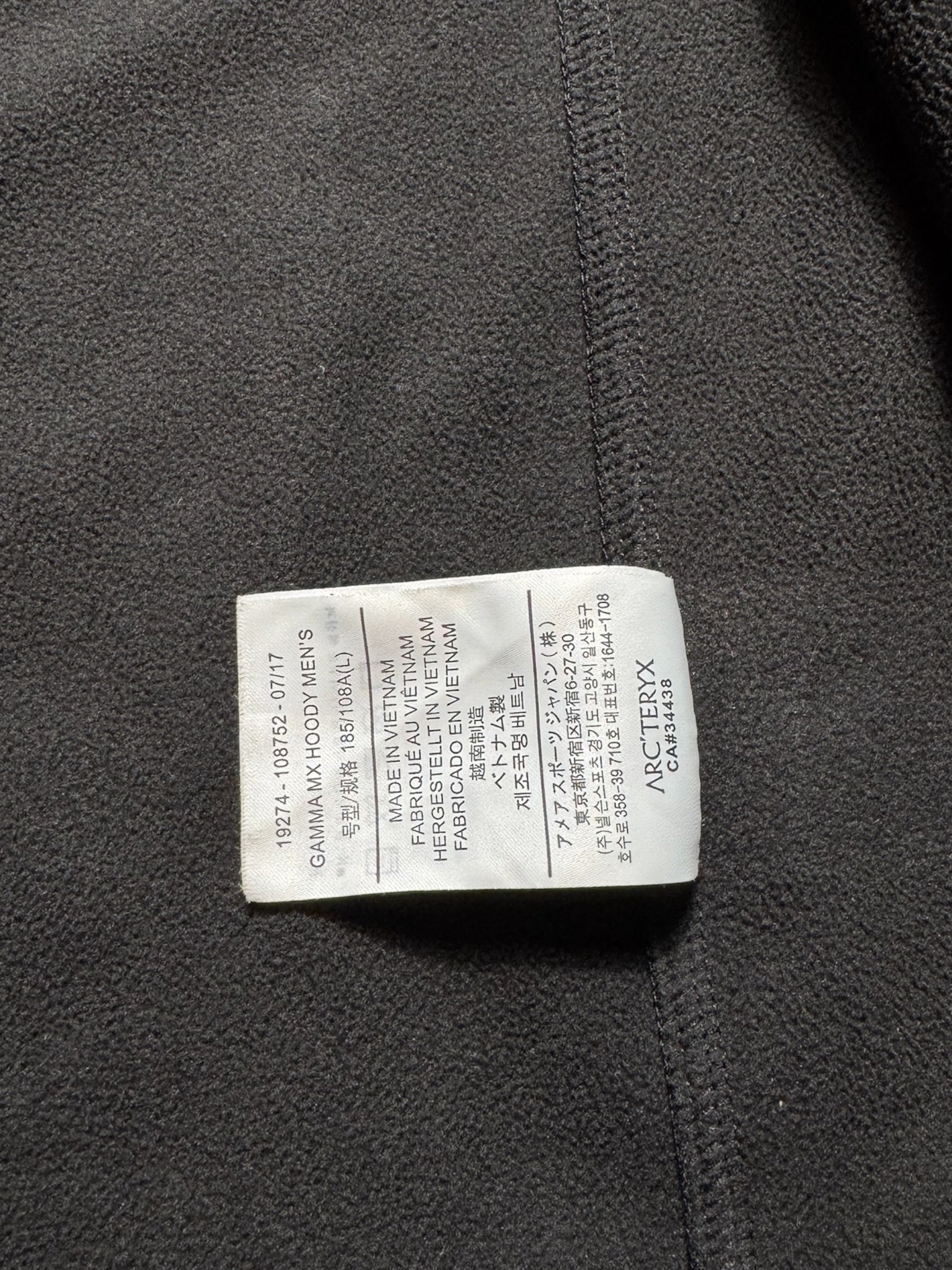 Jacket polaire imperméable Arc'teryx Gamma MX Hoody black & grey vintage - L
