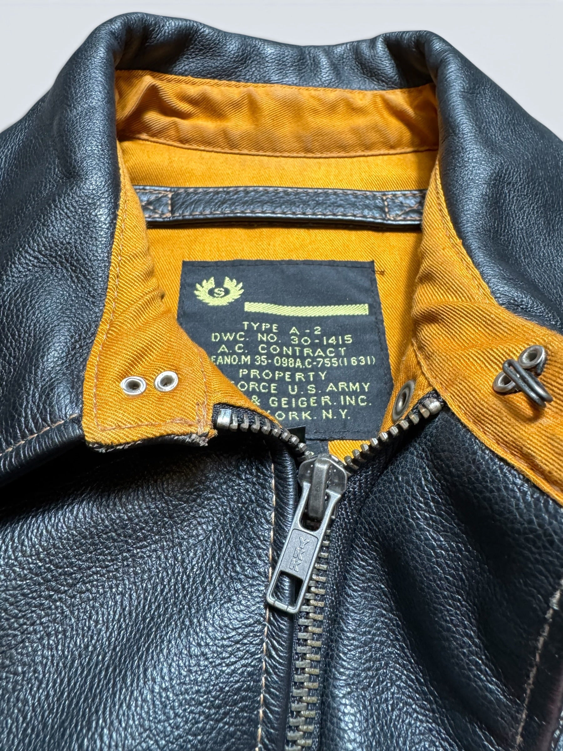 Jacket cuir cowhide flight A-2 Willis & Geiger usaf black 00's - M/L