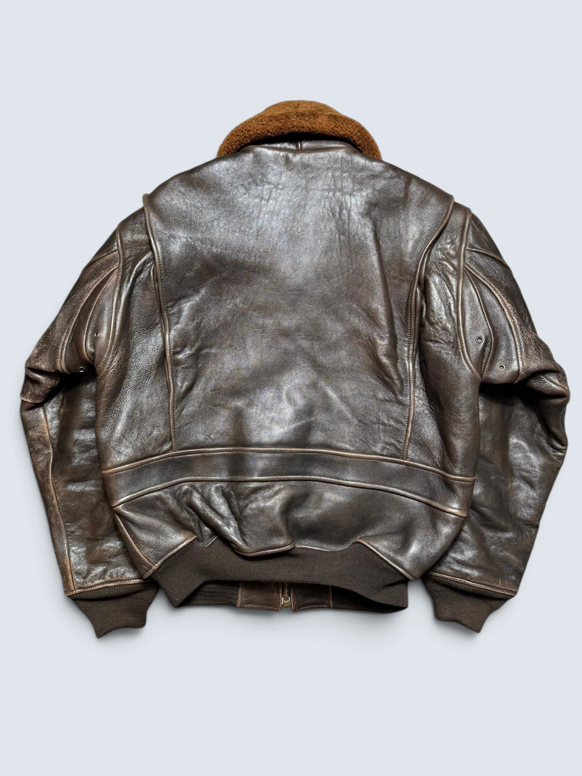 Jacket cuir lambskin flight G-1 Schott NYC Wings Of Gold Top Gun usn full patch black - L