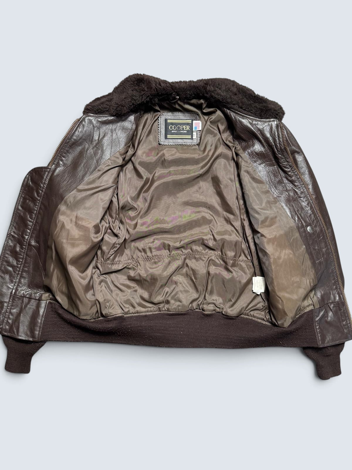 Jacket cuir cowhide flight G-1 Cooper made in USA usn black 80’s - 38 (M)