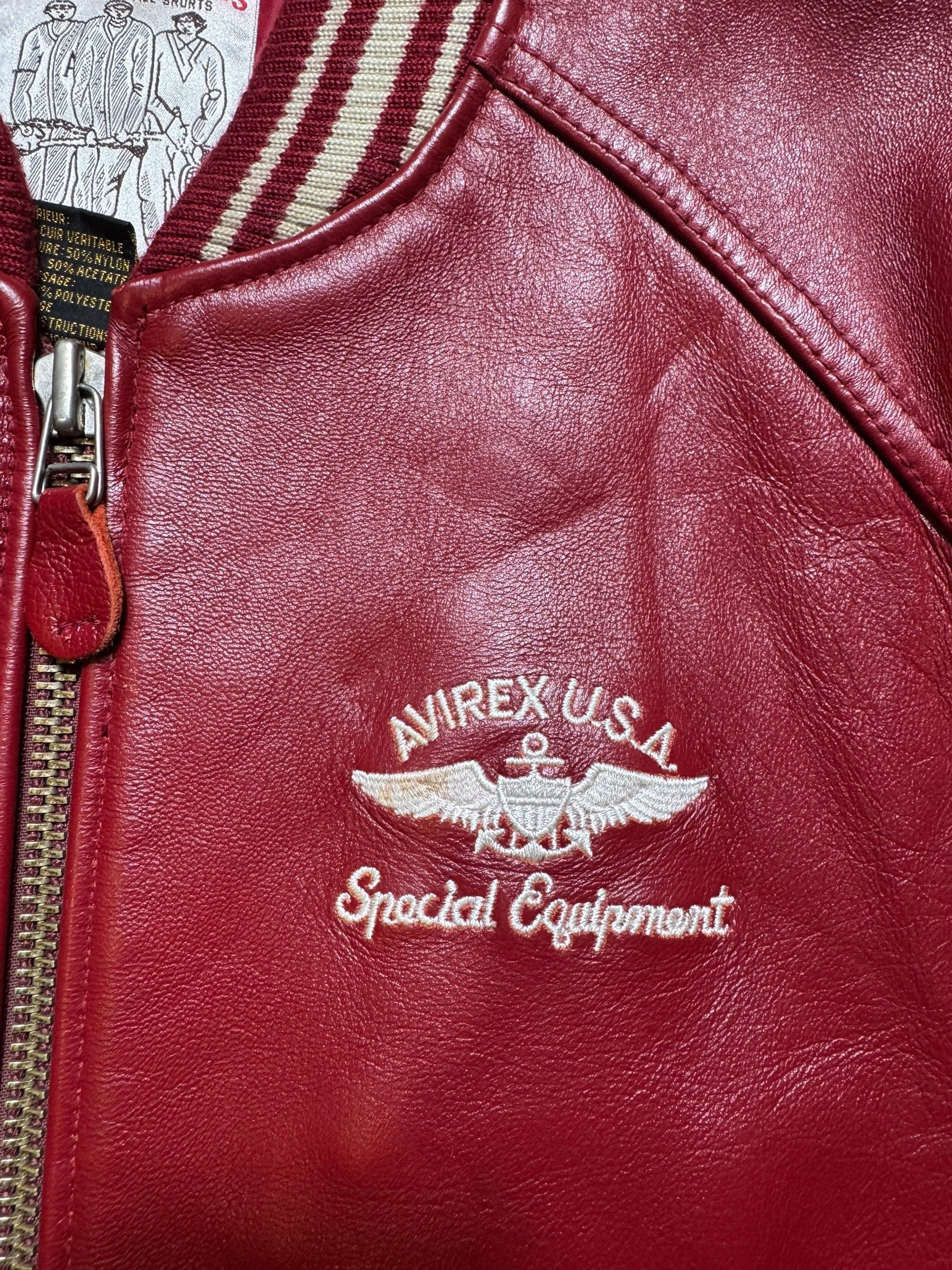 Jacket leather varsity sport Avirex ltd usa Japan exclusive red vintage 00’s - M