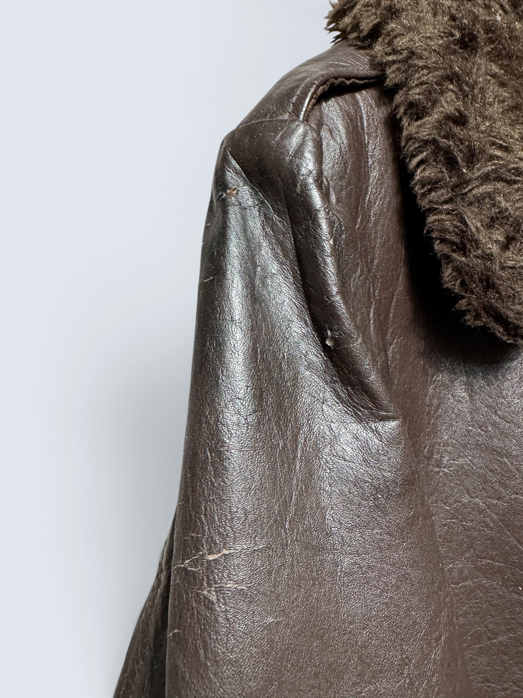 Jacket cuir cowhide flight bomber Wear-Guard made in USA brown 70’s - 42 (L)