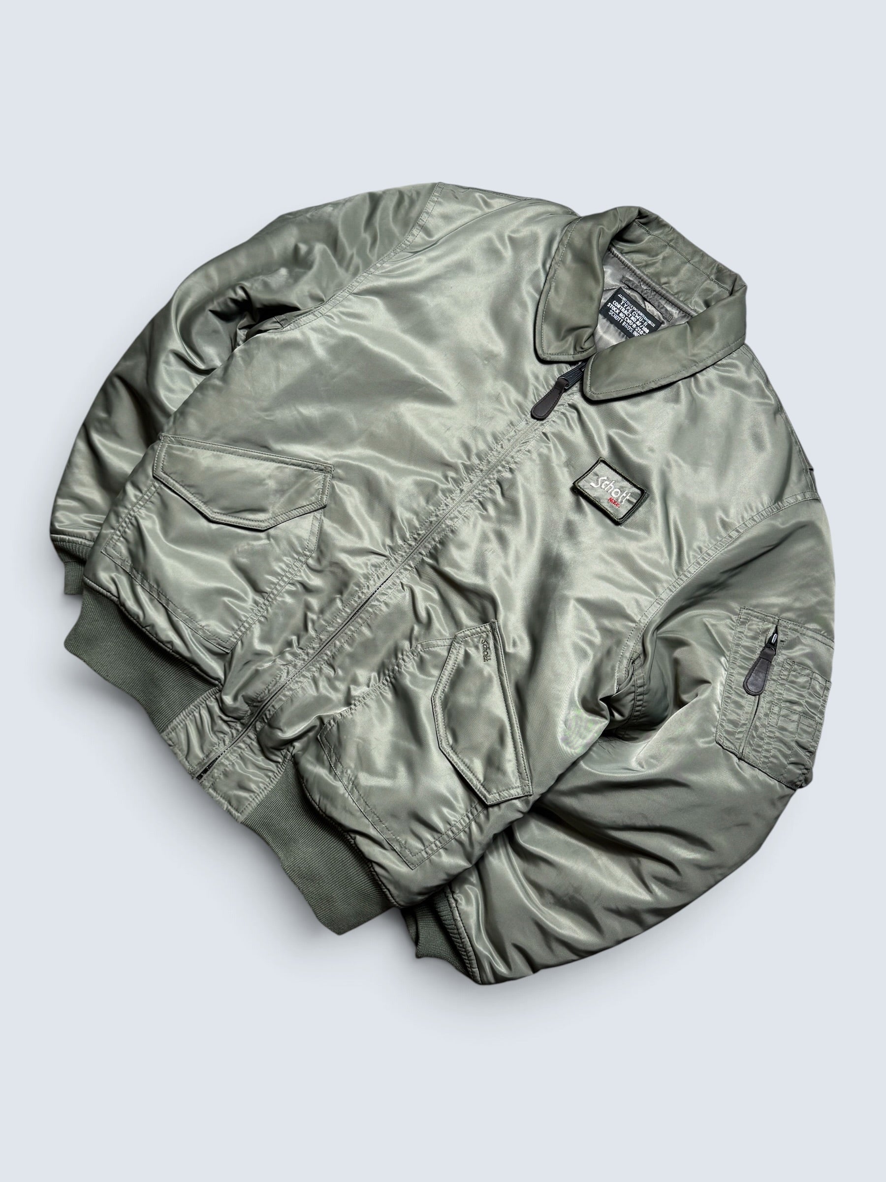 Jacket bomber fly Schott Bros nyc CWU-R/45P usaf kaki/grey vintage 90’s - L/XL