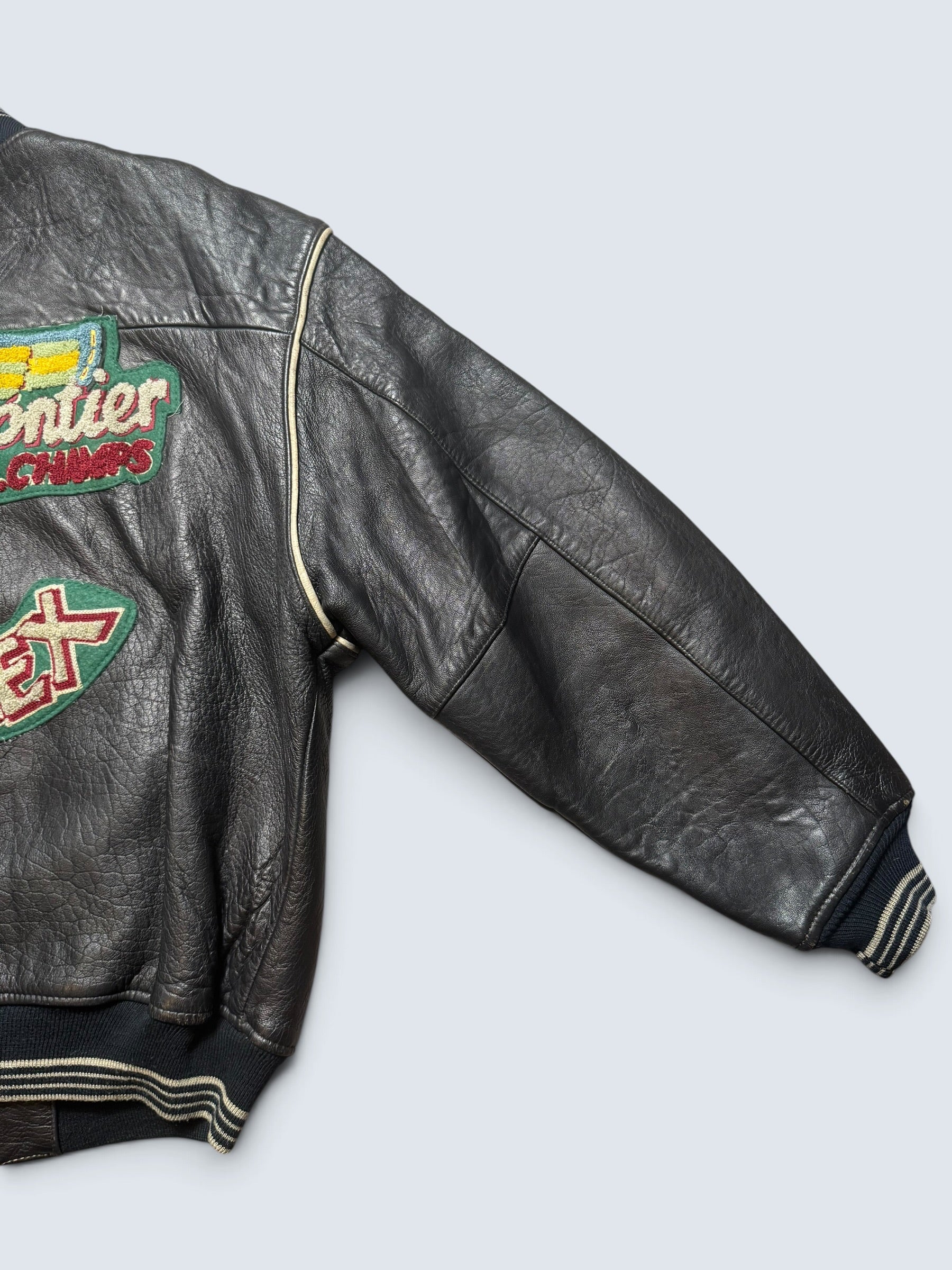 Jacket cuir varsity sport Avirex the last frontier co champs MSL black 80’s - M/L