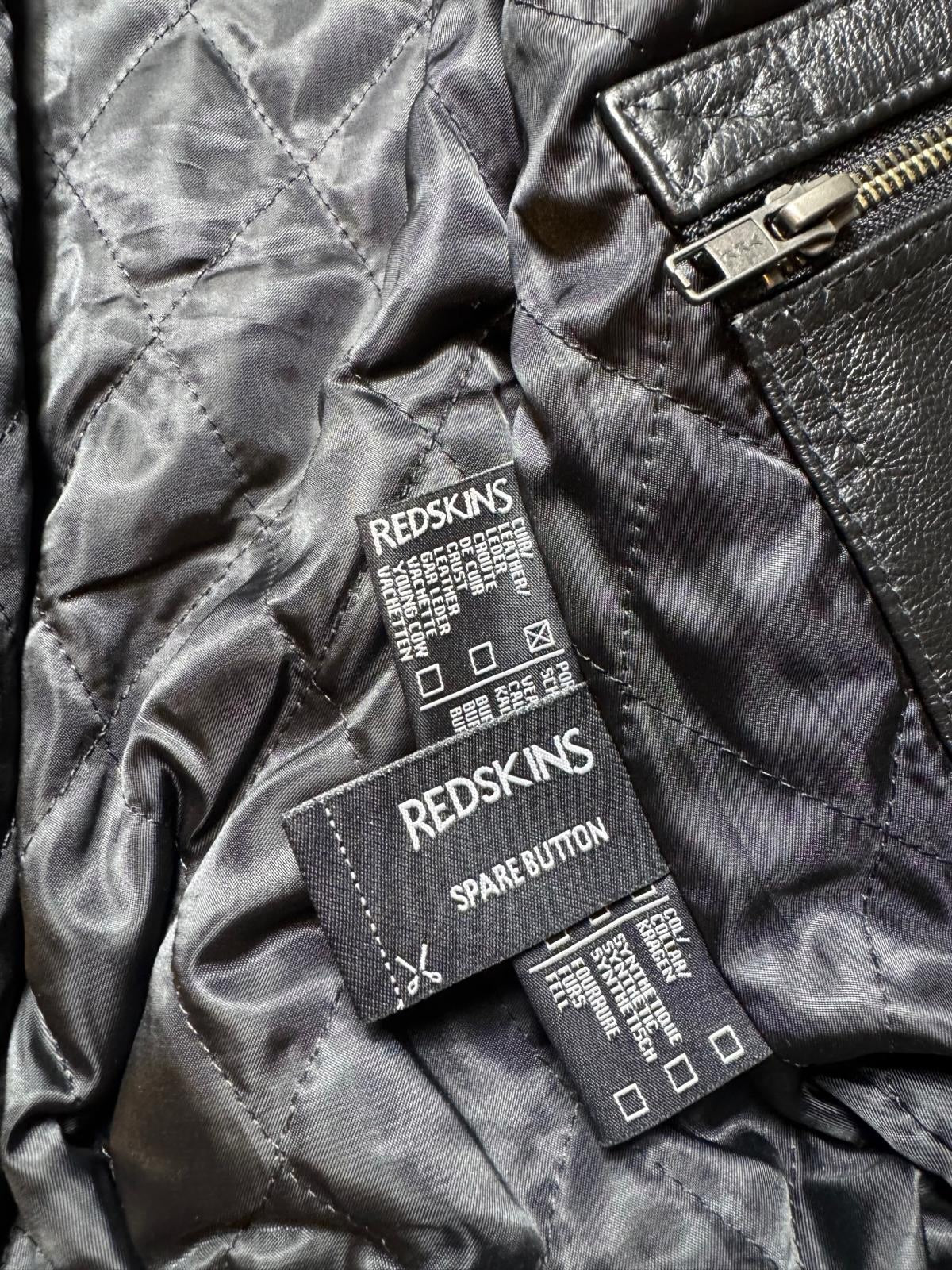 Jacket cuir bomber flight pilot Redskins A-2 full patch black vintage 00’s - M