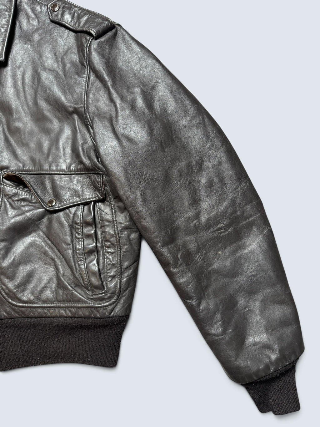 Jacket cuir cowhide flight bomber Schott NYC 674MS made in USA black 80’s - 44 (L)