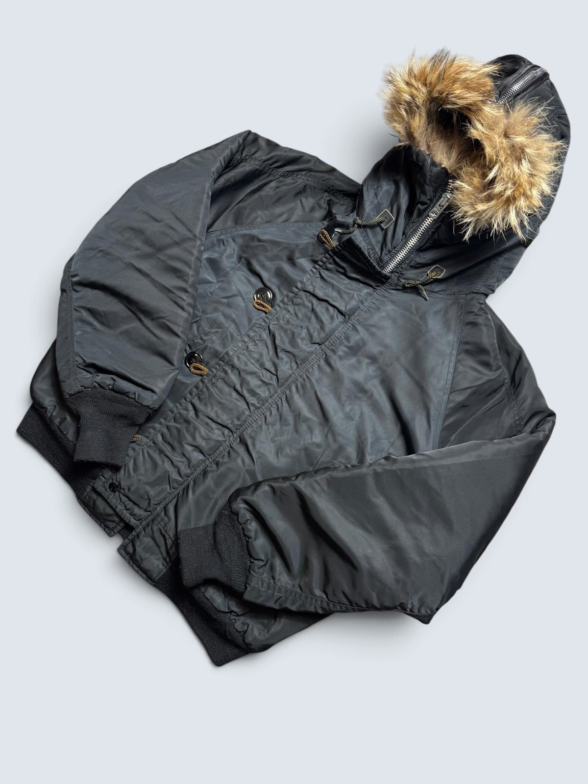 Jacket nylon parka fur bomber flight N-5A Golden Fleece black original 60's/70's - 40 (M)