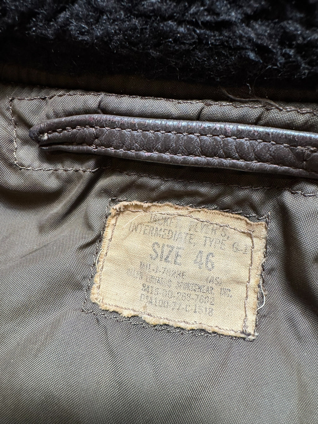 Jacket cuir goatskin flight G-1 original US Navy Ralph Edwards 1977 Cold War Era - 46 (XL)