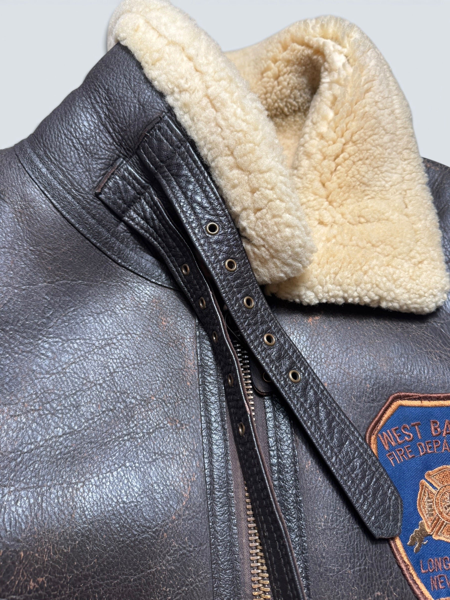 Jacket cuir flight shearling B-3 Avirex made in USA usaf black vintage 80’s - 38 (M/L)
