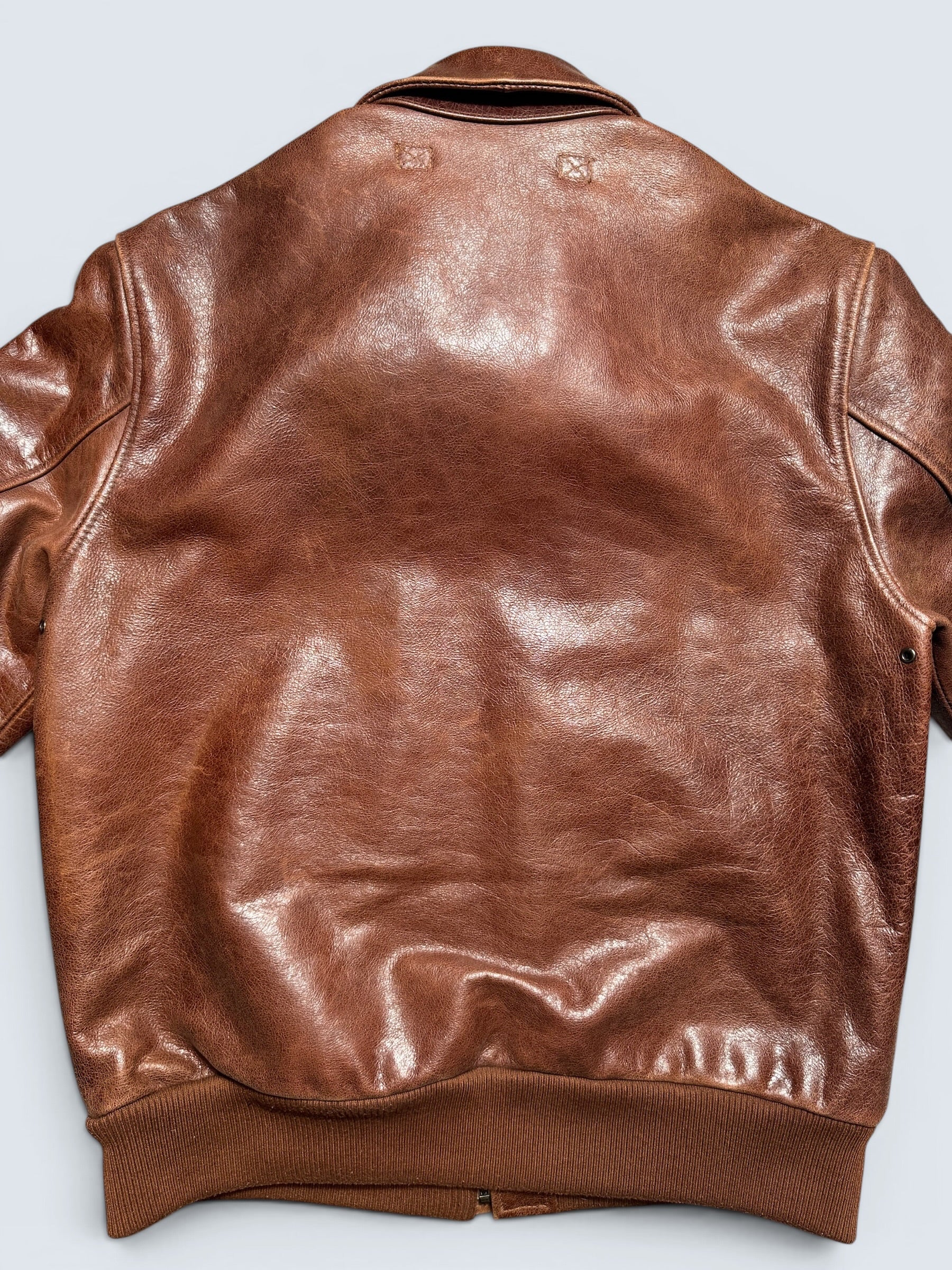 Jacket cuir cowhide bomber flight A-2 Willis & Geiger usaf brown 00's - L/XL