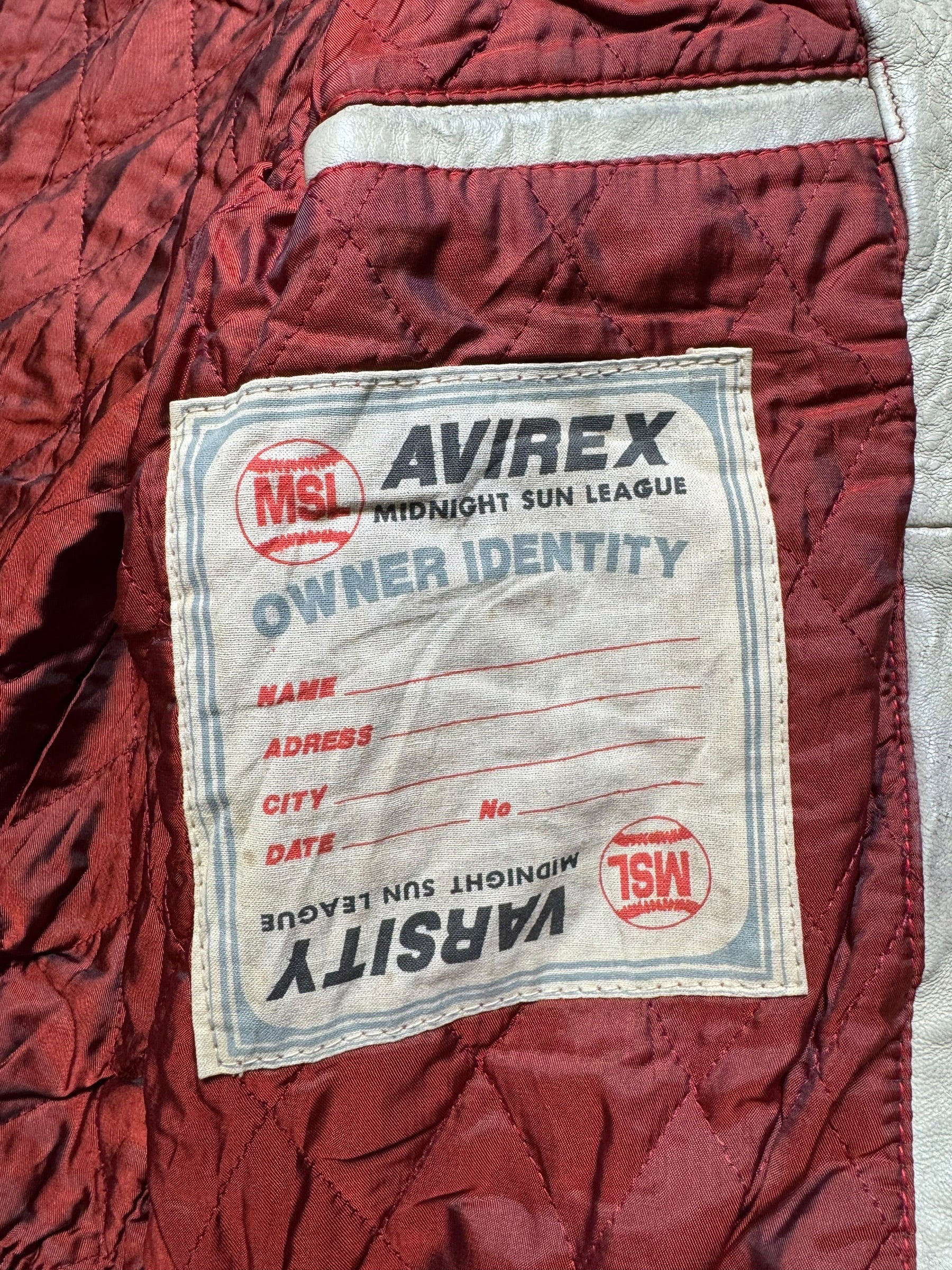 Jacket cuir varsity sport Avirex the last frontier co champs MSL black 80’s - M/L