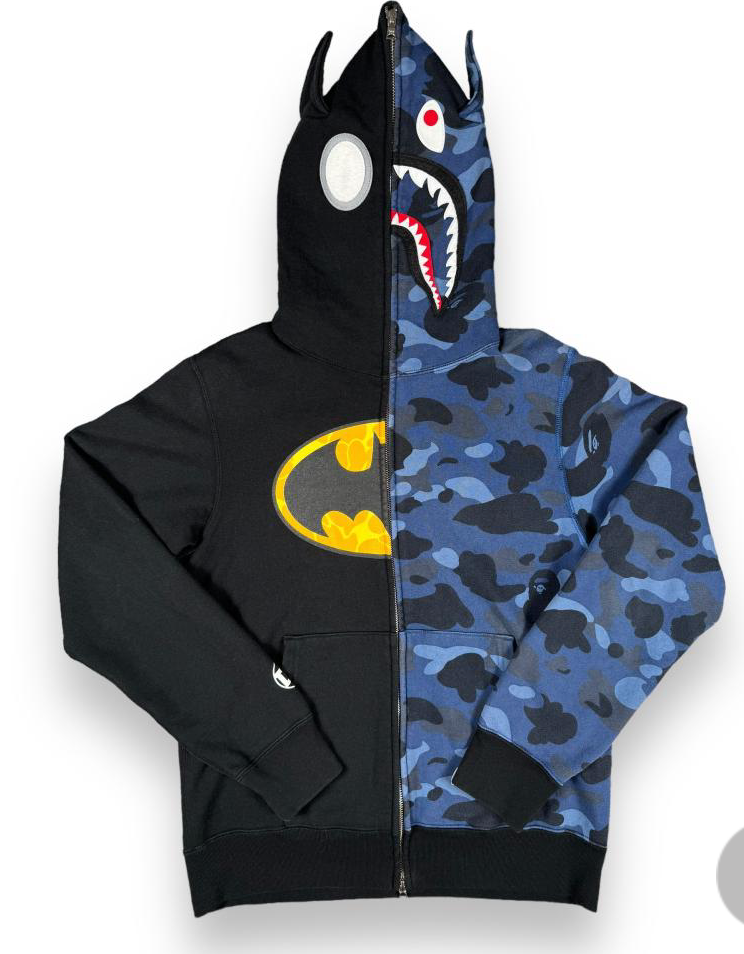 SWEAT FULL ZIP BAPE SHARK X DC COMICS BATMAN - M