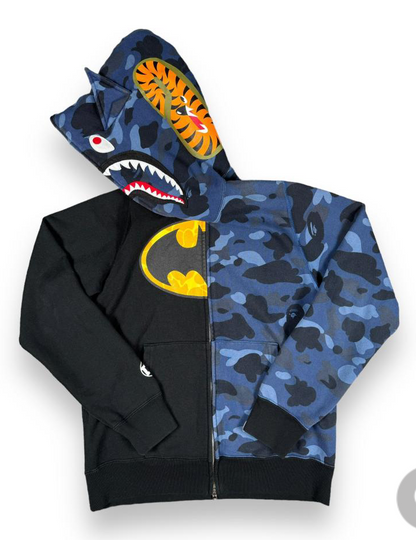 SWEAT FULL ZIP BAPE SHARK X DC COMICS BATMAN - M