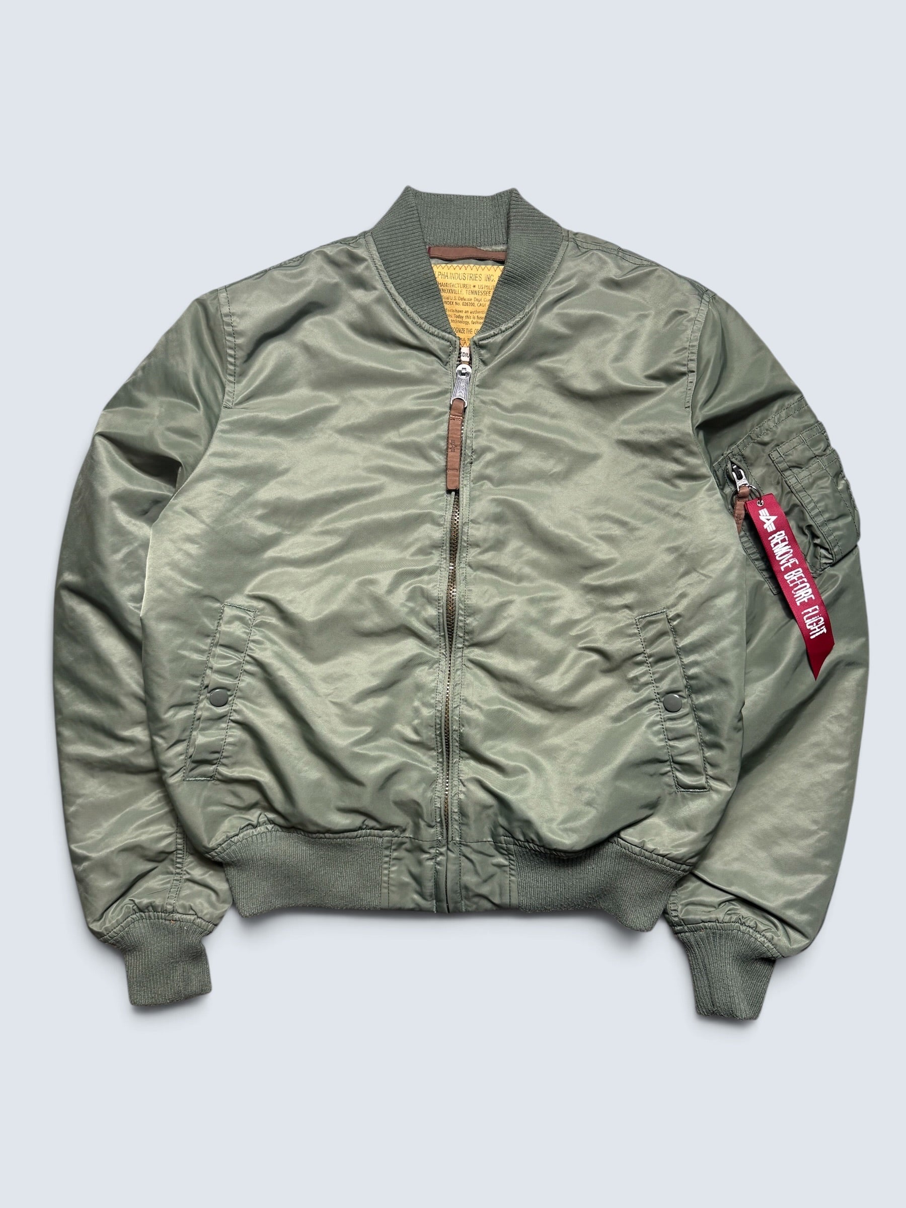 Jacket nylon bomber flight Ma-1 Alpha Industries usaf sage green - M